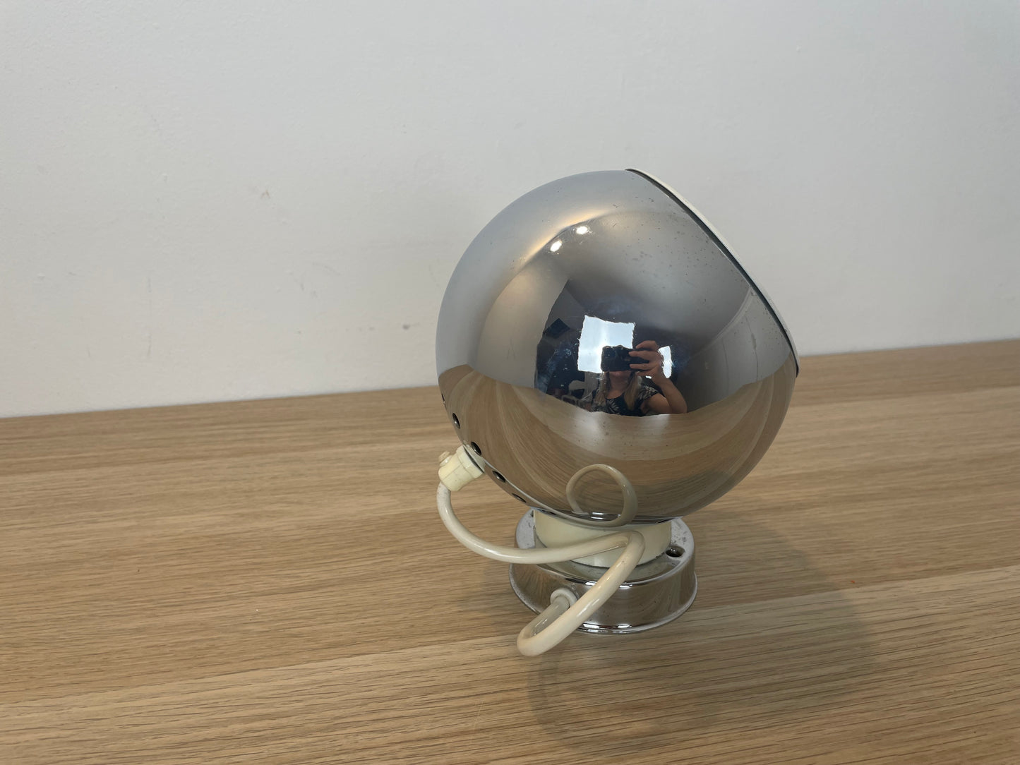 Lampada Abat-Jour Attribuibile A Goffredo Reggiani Space Age Cromata Epoca 60