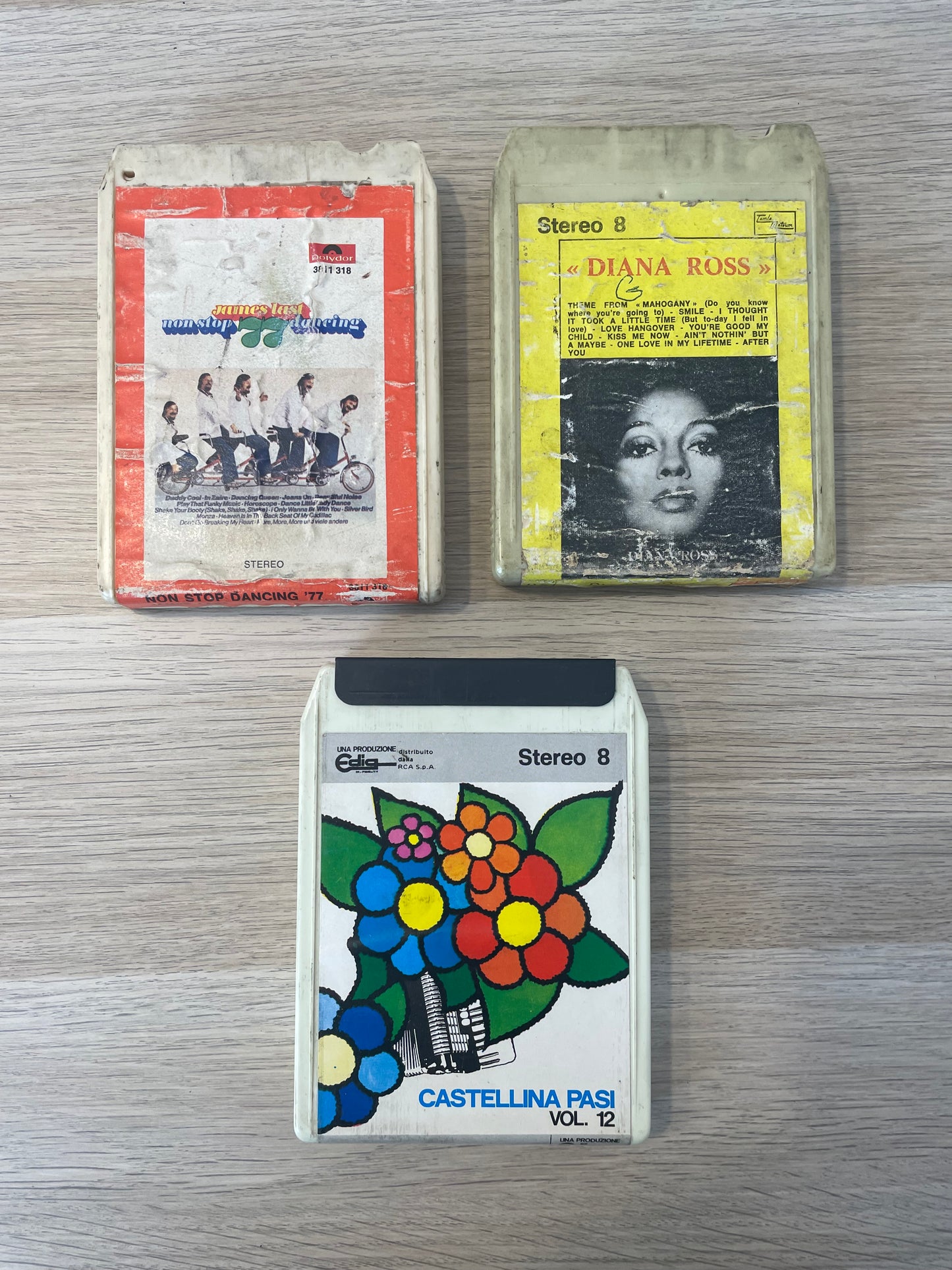 Lotto 3 Cassette Stereo 8 Diana Ross Castellina Pasi James Last Vari AAVV