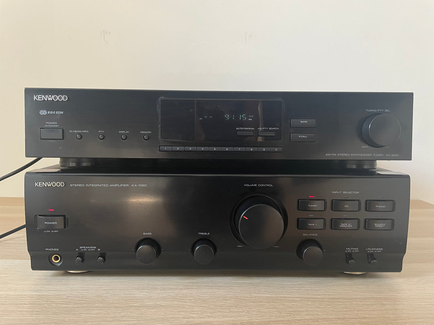 Amplificatore E Tuner Kenwood KA-1060 KT-2080 Stereo Hifi Vintage Nero Anni 90