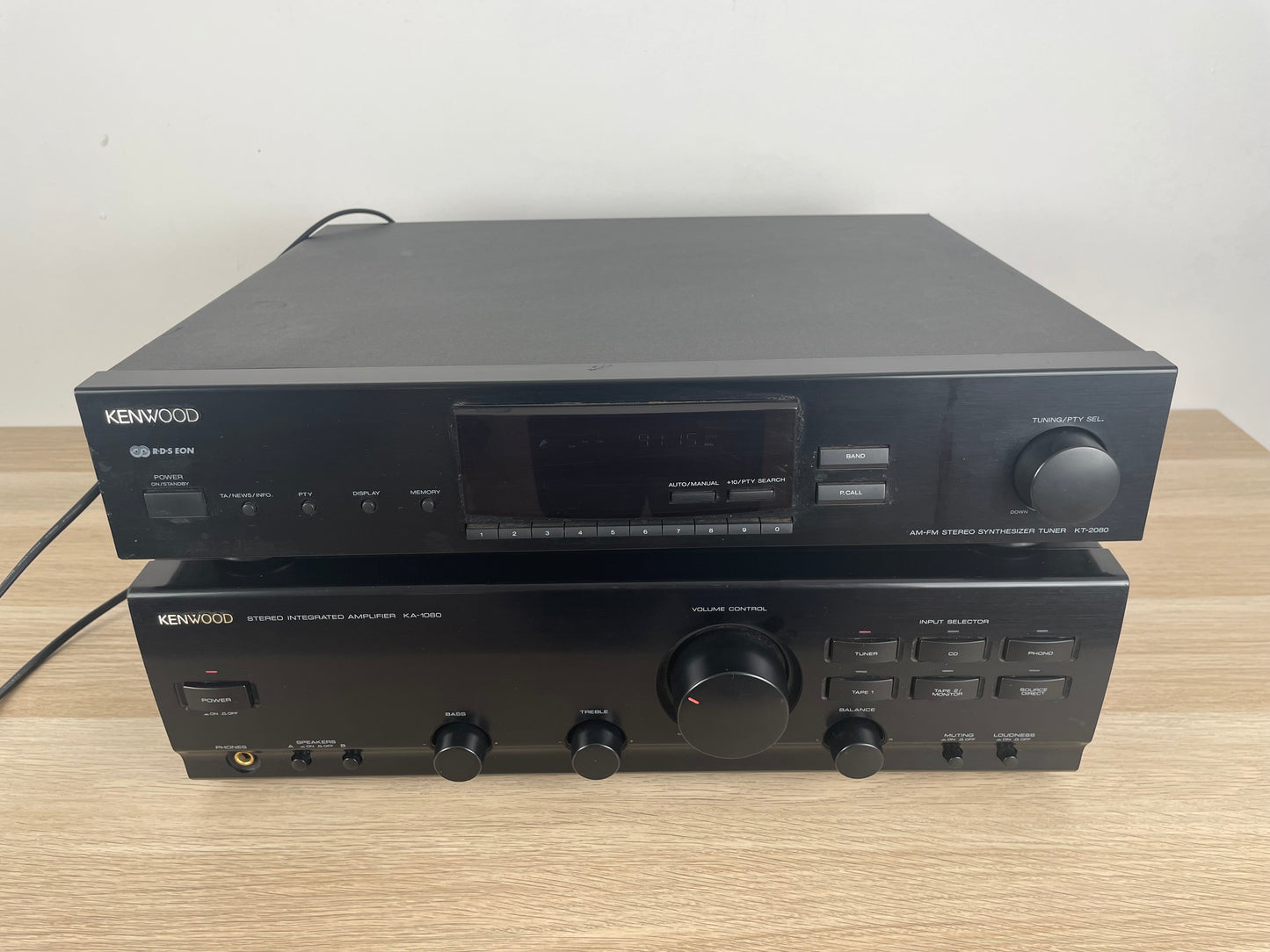Amplificatore E Tuner Kenwood KA-1060 KT-2080 Stereo Hifi Vintage Nero Anni 90