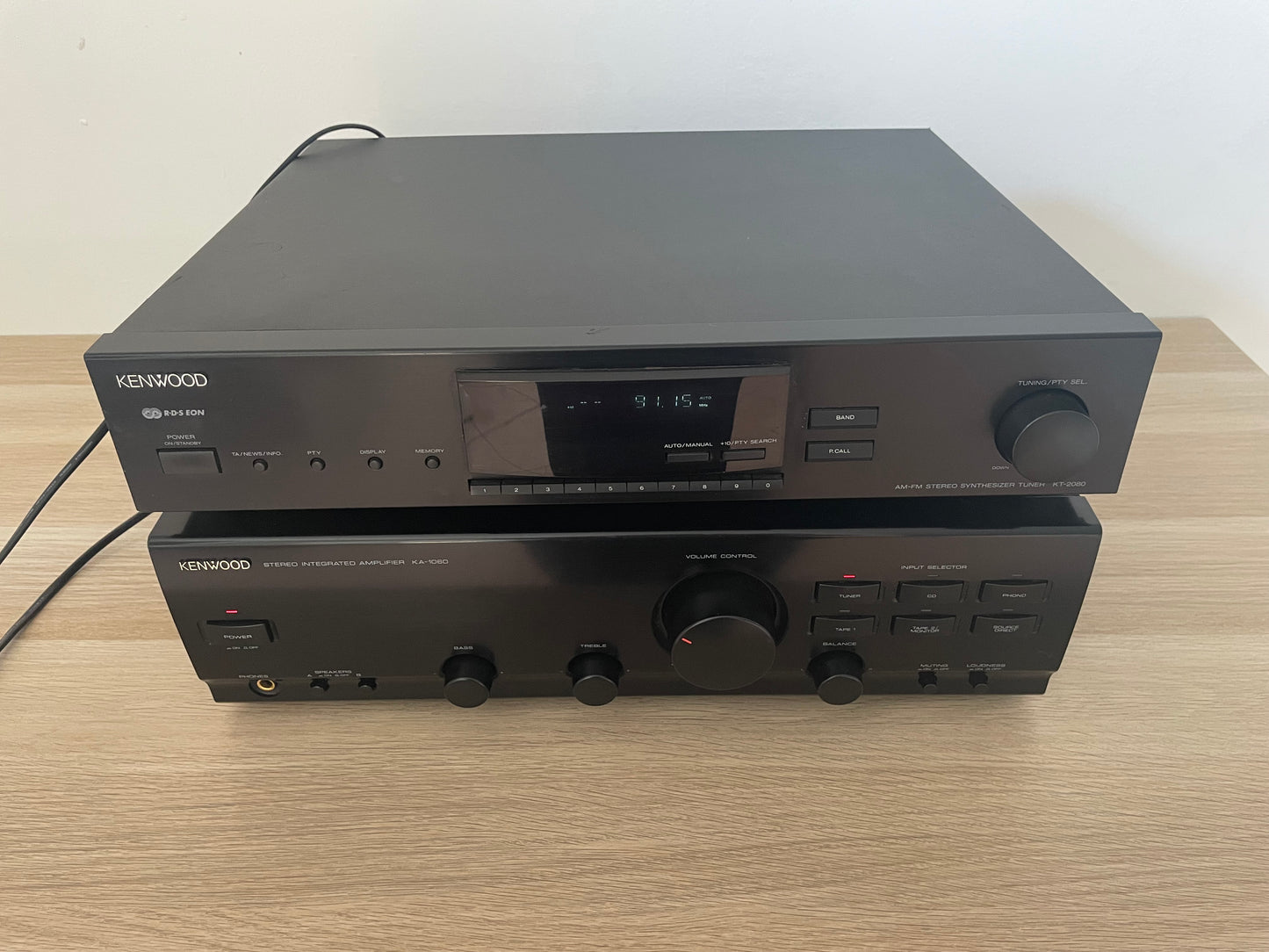 Amplificatore E Tuner Kenwood KA-1060 KT-2080 Stereo Hifi Vintage Nero Anni 90