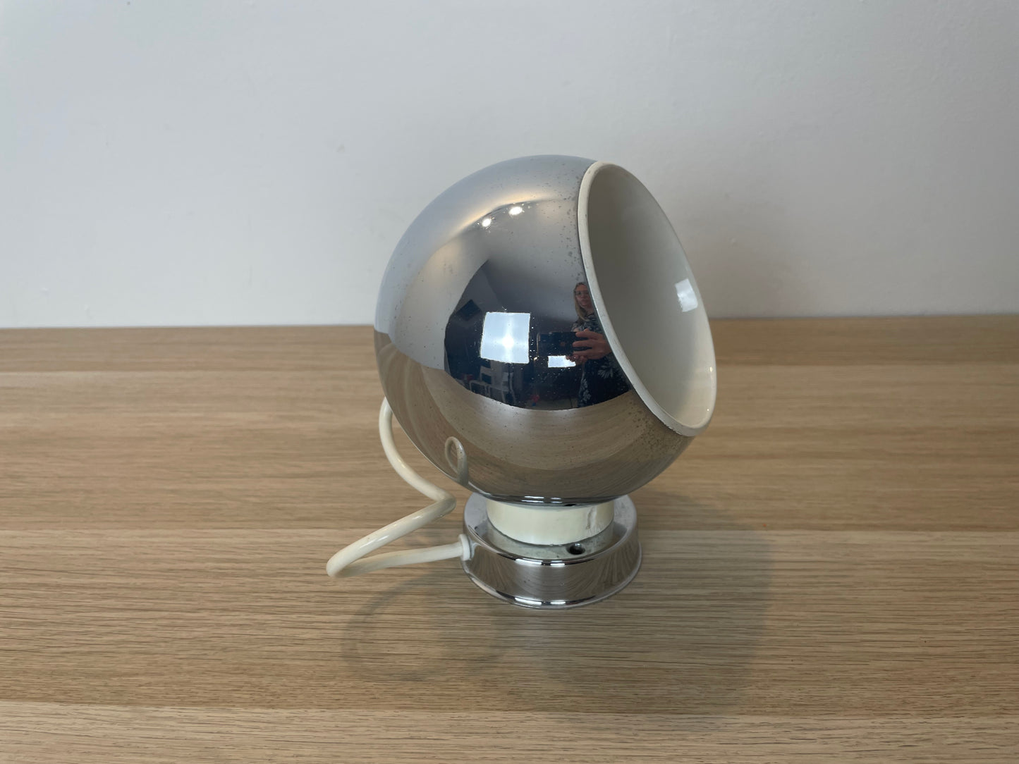 Lampada Abat-Jour Attribuibile A Goffredo Reggiani Space Age Cromata Epoca 60