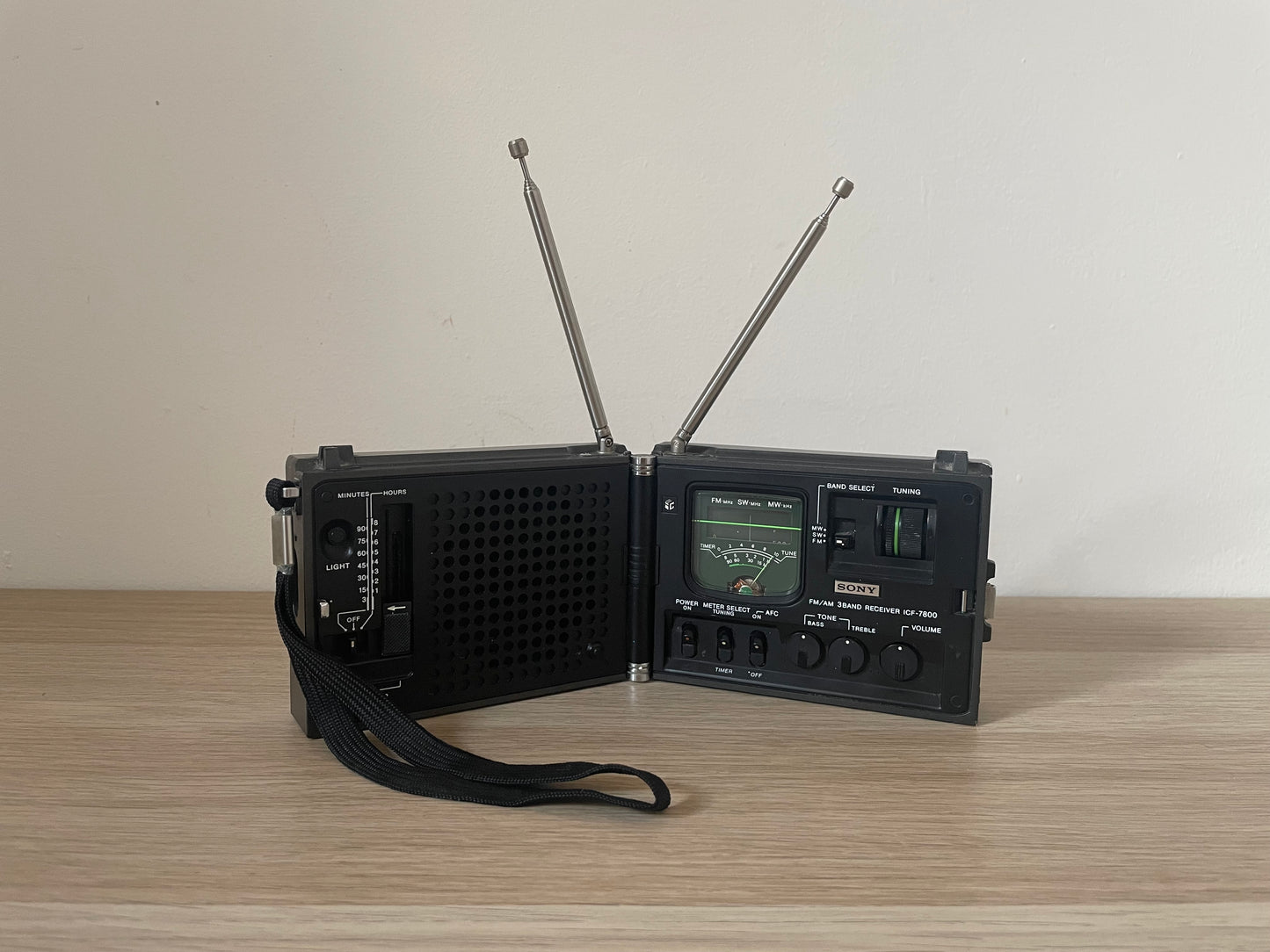Radio Portatile Sony ICF 7800 Am Fm Vintage Anni 70 Made In Japan Nero Antenna