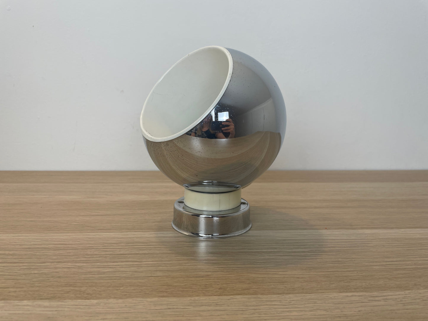 Lampada Abat-Jour Attribuibile A Goffredo Reggiani Space Age Cromata Epoca 60