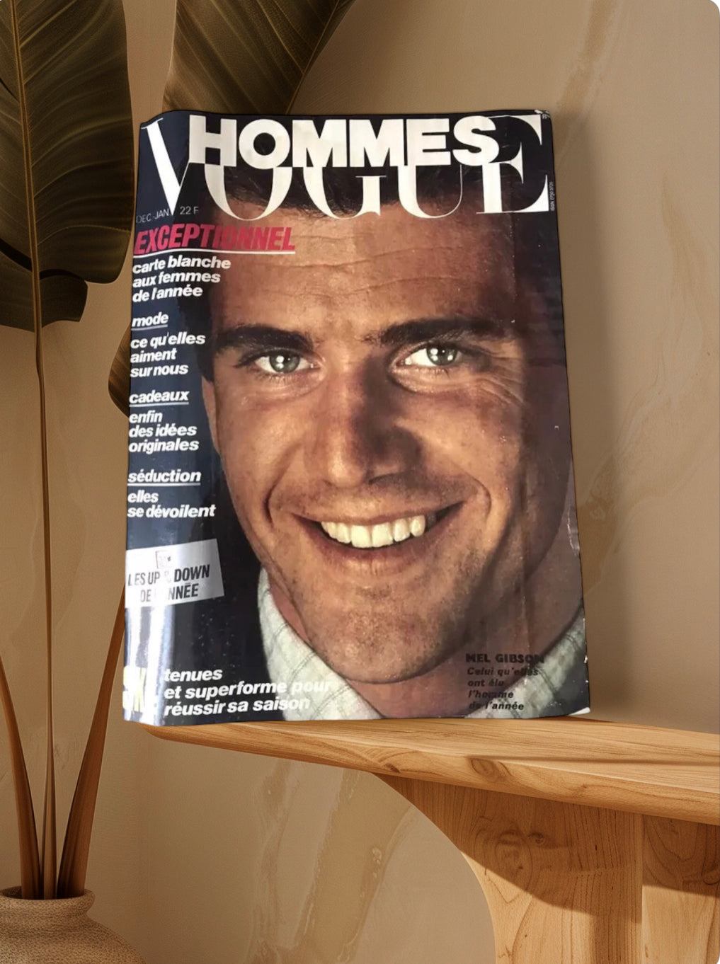 Hommes Vogue Dic1983 Gen1984 Mel Gibson Cover Magazine Rivista Uomo Moda Francia