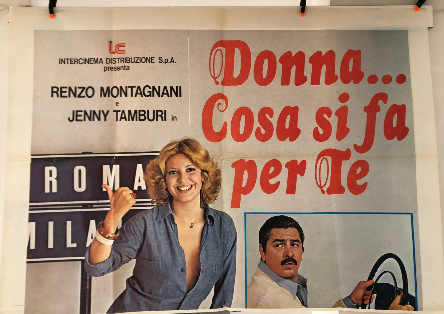Manifesti Cinema Originali Film "Donna...Cosa Si Fa Per Te", Anno 1976, misure 280x200 cm