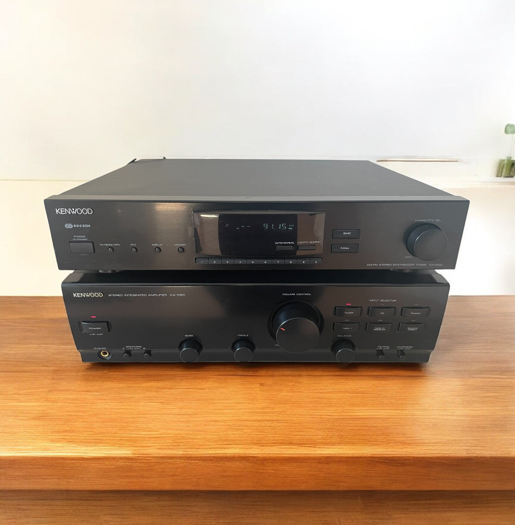 Amplificatore E Tuner Kenwood KA-1060 KT-2080 Stereo Hifi Vintage Nero Anni 90