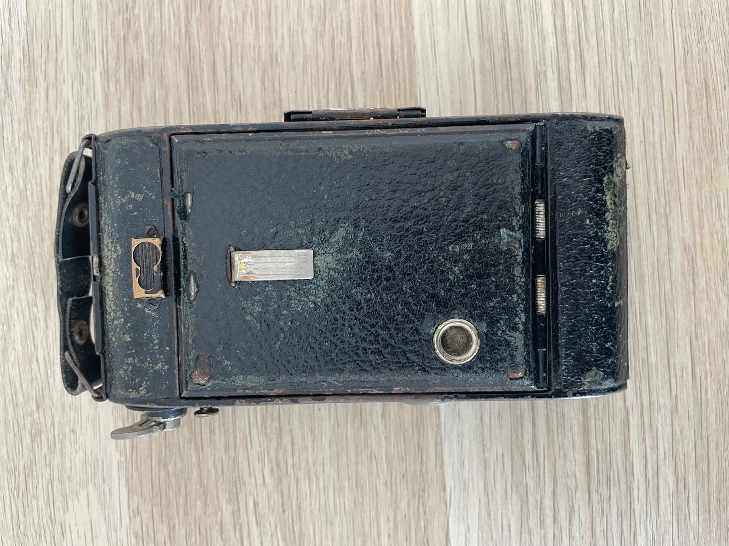 Antica Fotocamera A Soffietto Balda 6x9 Epoca Vintage Nera Con Custodia