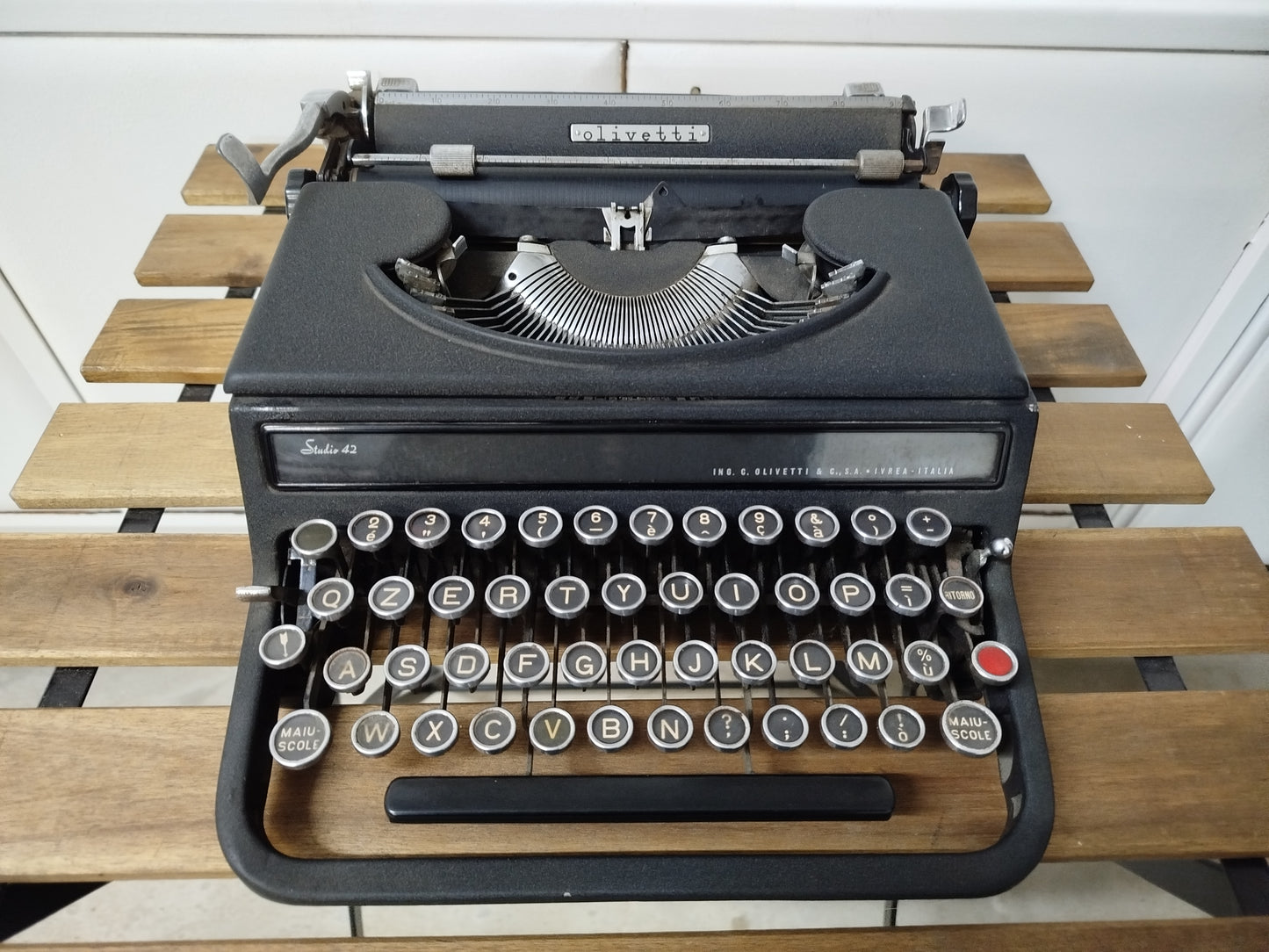 Macchina Da Scrivere Olivetti Studio 42 Portatile Vintage Epoca Anni 30 Colore Nero