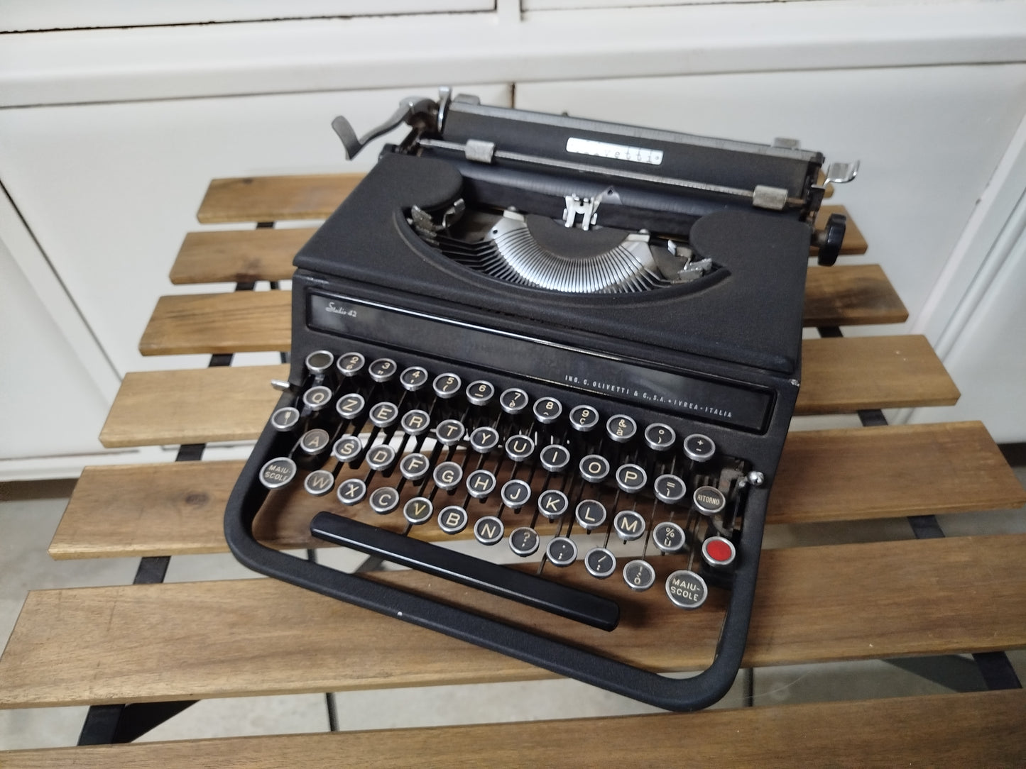 Macchina Da Scrivere Olivetti Studio 42 Portatile Vintage Epoca Anni 30 Colore Nero