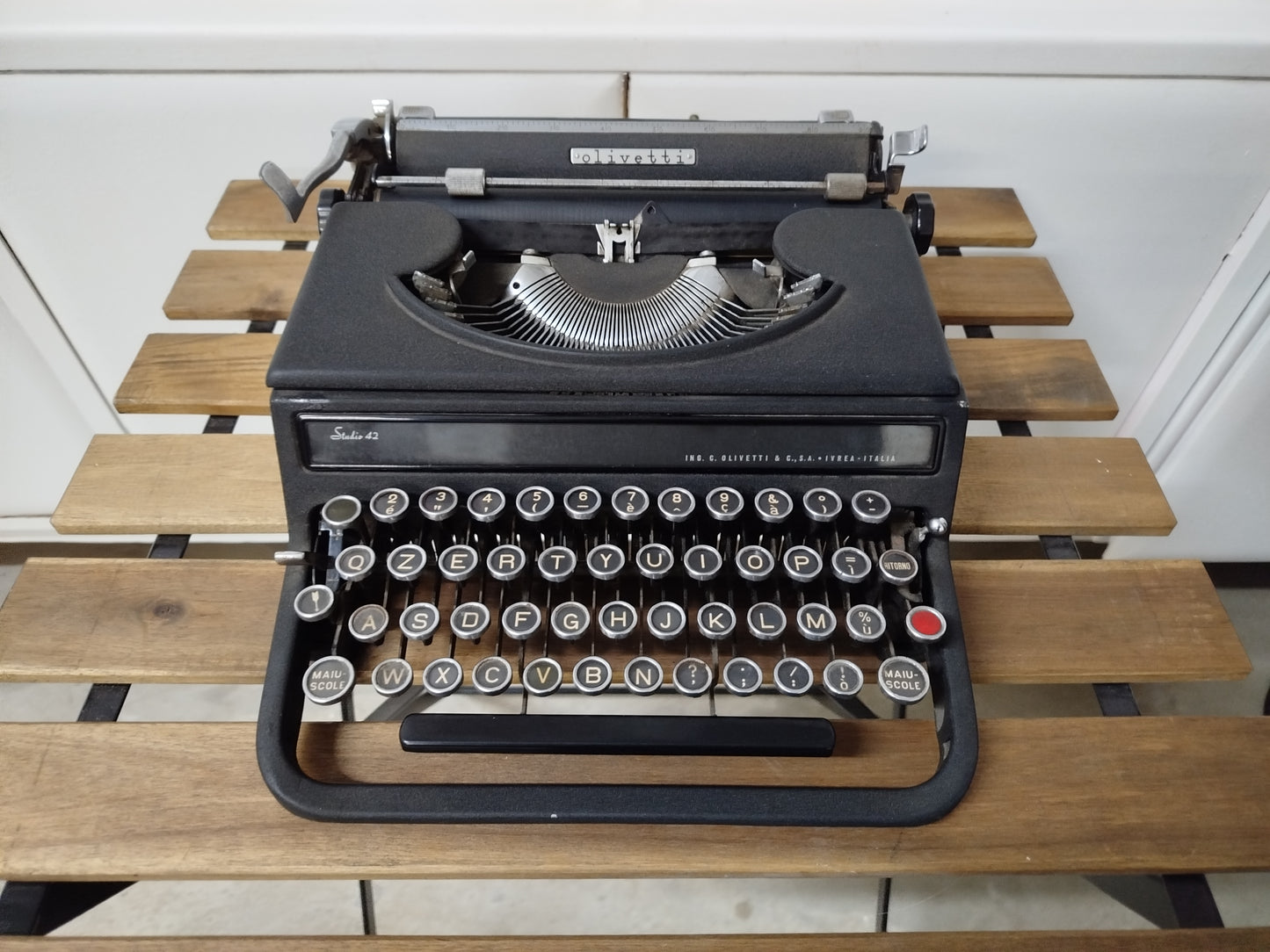 Macchina Da Scrivere Olivetti Studio 42 Portatile Vintage Epoca Anni 30 Colore Nero