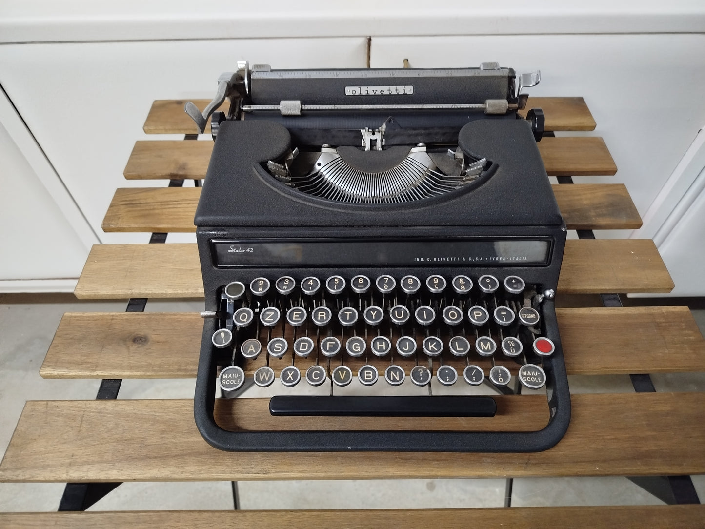 Macchina Da Scrivere Olivetti Studio 42 Portatile Vintage Epoca Anni 30 Colore Nero