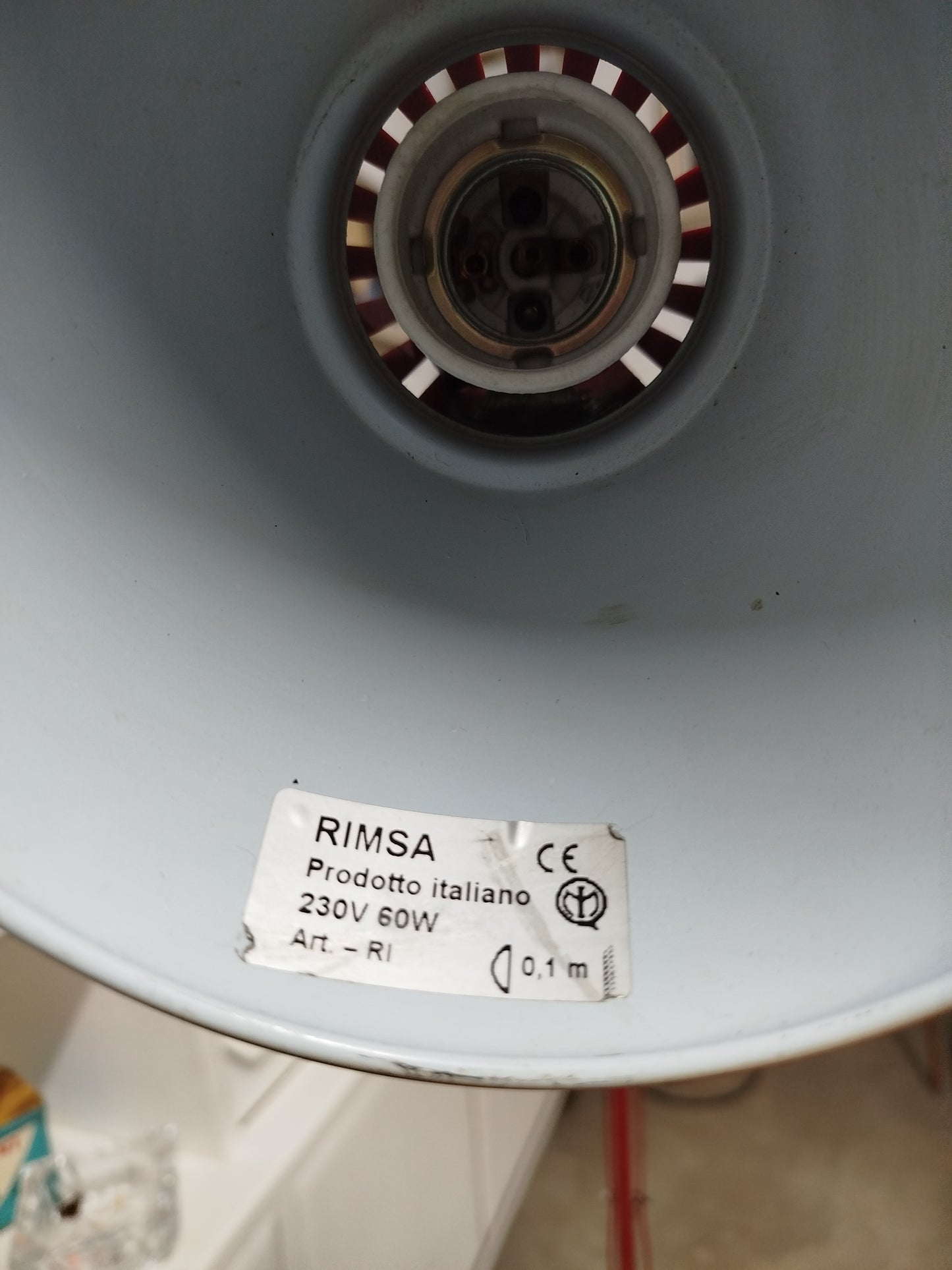 Lampada Snodabile Vintage Rimsa Industriale Ministeriale Officina Rosso Con Morsetto