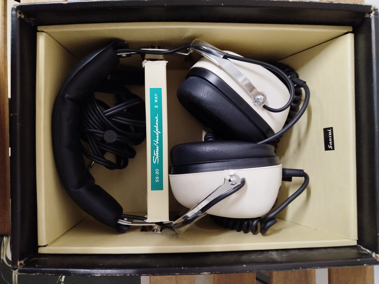 Cuffie Sansui SS20 Vintage Epoca Anni 70 Con Scatola Originale Istruzioni White