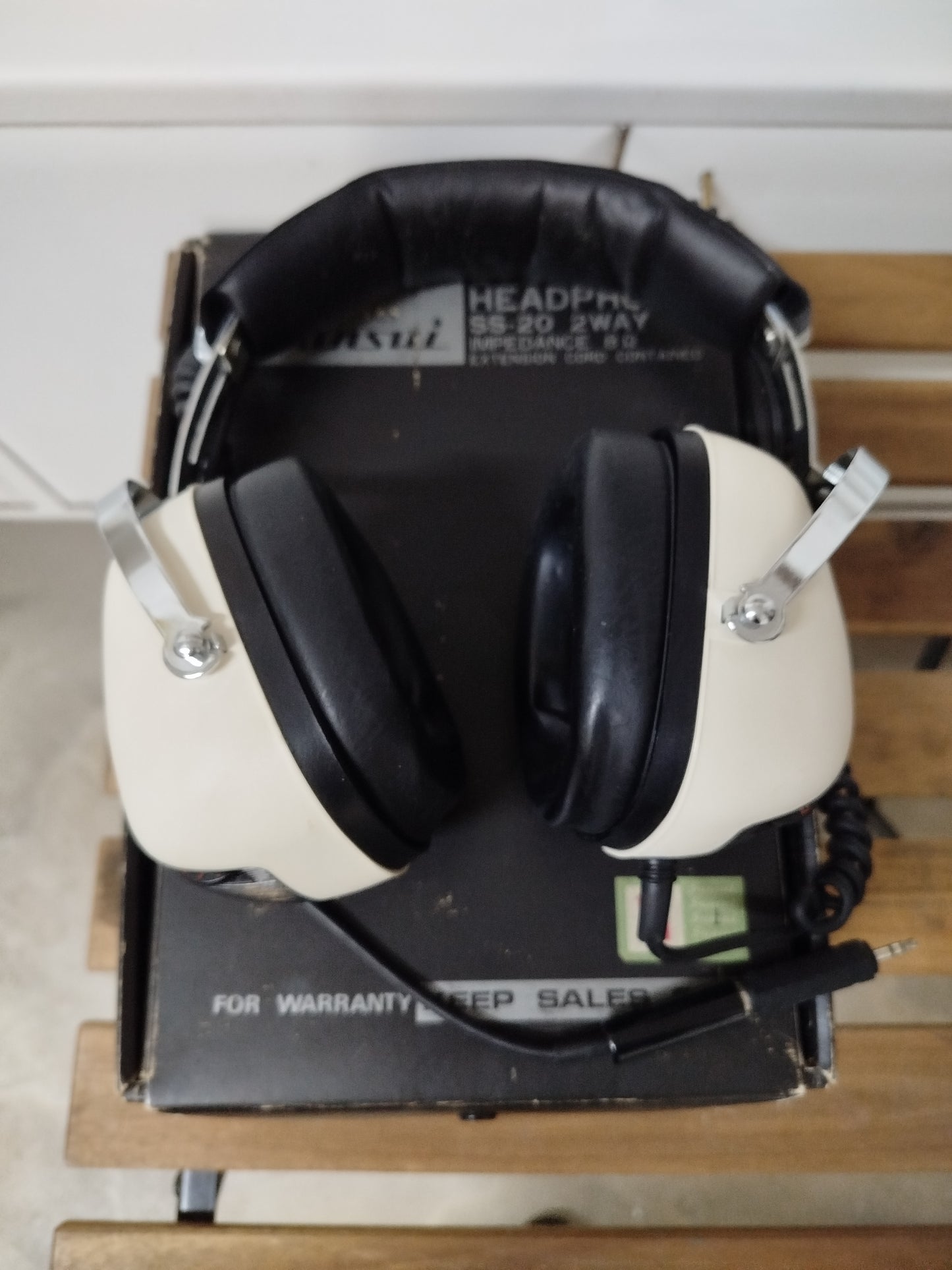 Cuffie Sansui SS20 Vintage Epoca Anni 70 Con Scatola Originale Istruzioni White