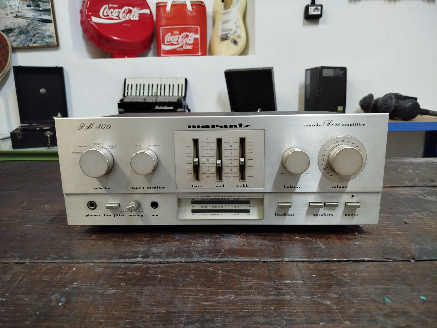 Amplificatore Marantz PM 400 Vintage Epoca Anni 80 Argento Stereo HiFi Giappone