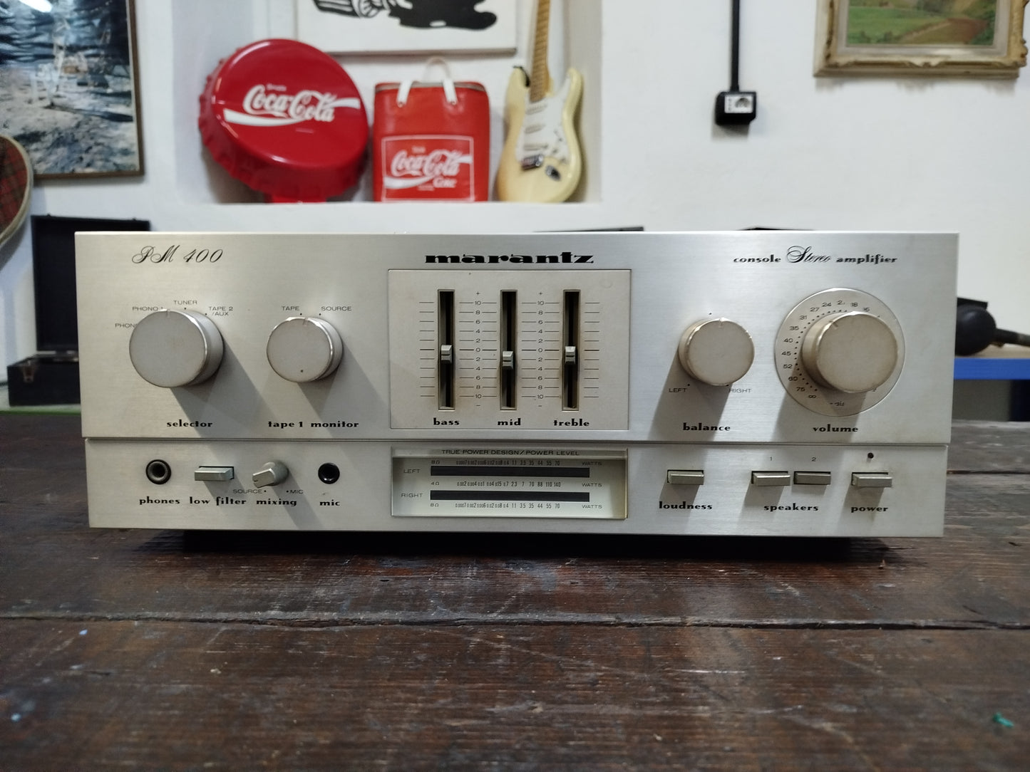 Amplificatore Marantz PM 400 Vintage Epoca Anni 80 Argento Stereo HiFi Giappone