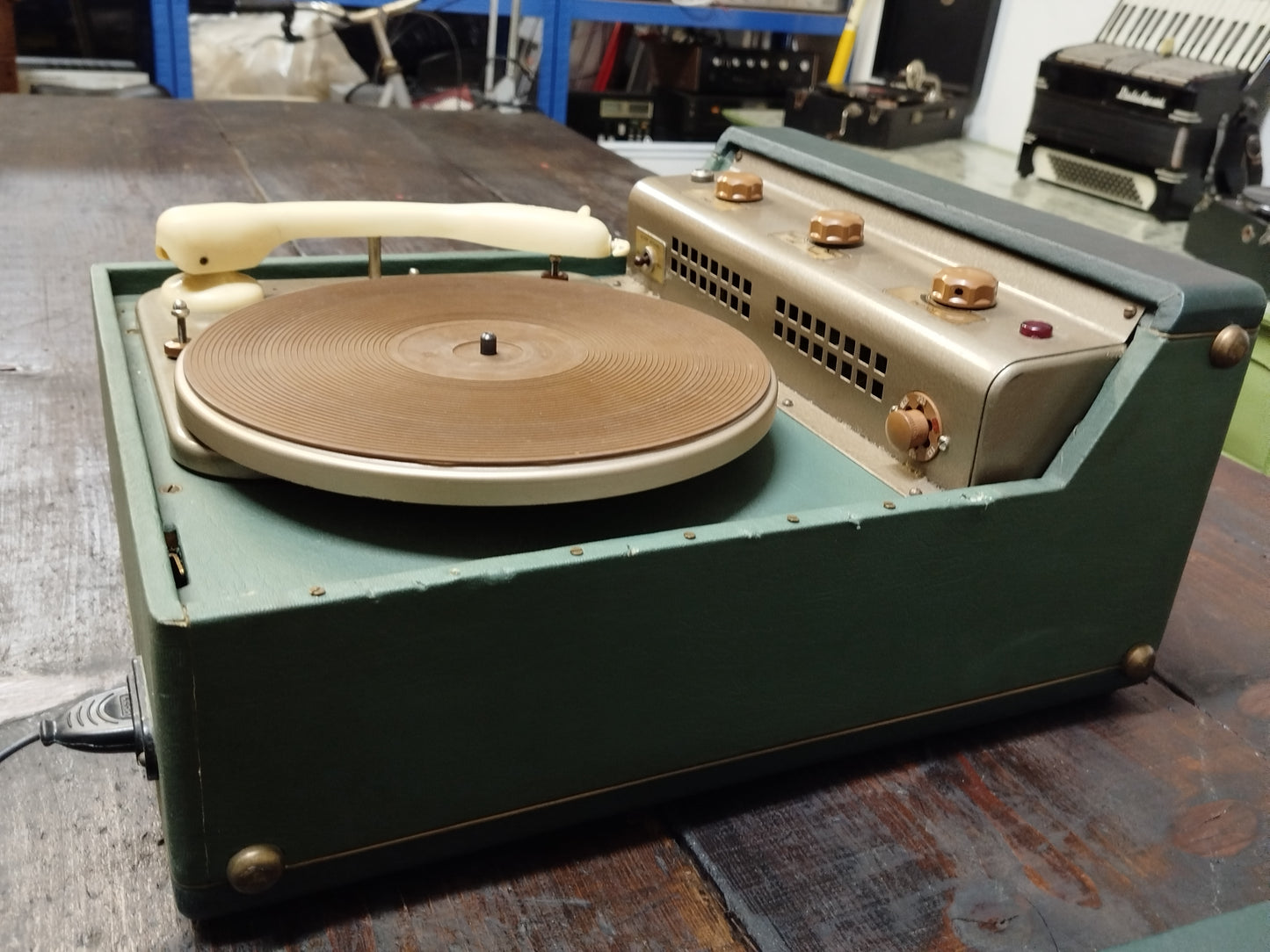 Fonovaligia Giradischi Lesa Vintage Antica Epoca Anni 60 Colore Verde Funzionante