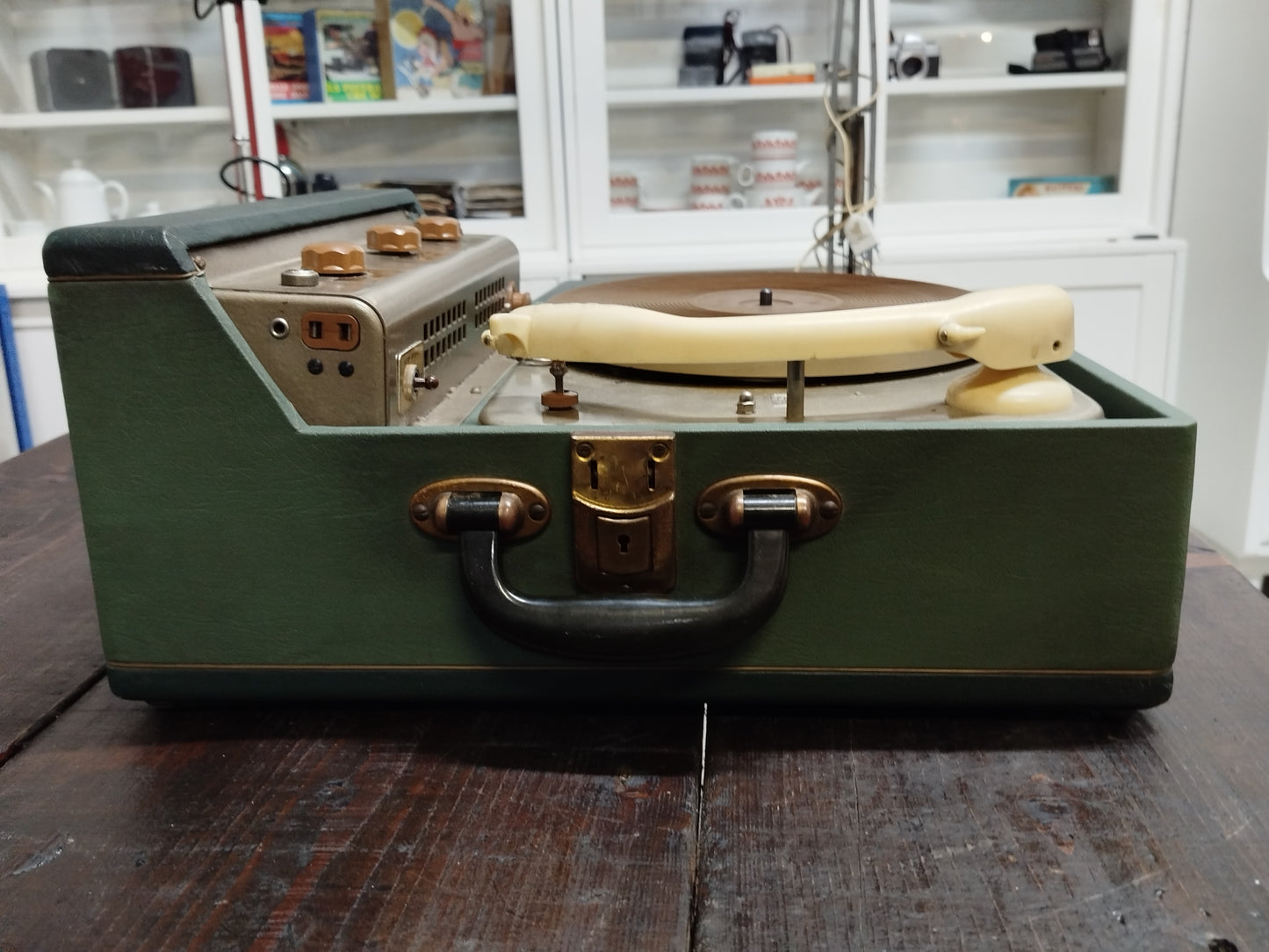 Fonovaligia Giradischi Lesa Vintage Antica Epoca Anni 60 Colore Verde Funzionante