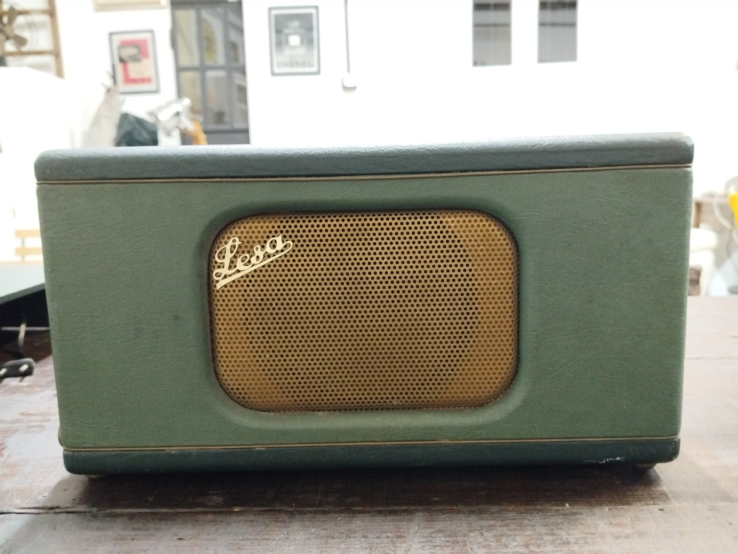Fonovaligia Giradischi Lesa Vintage Antica Epoca Anni 60 Colore Verde Funzionante