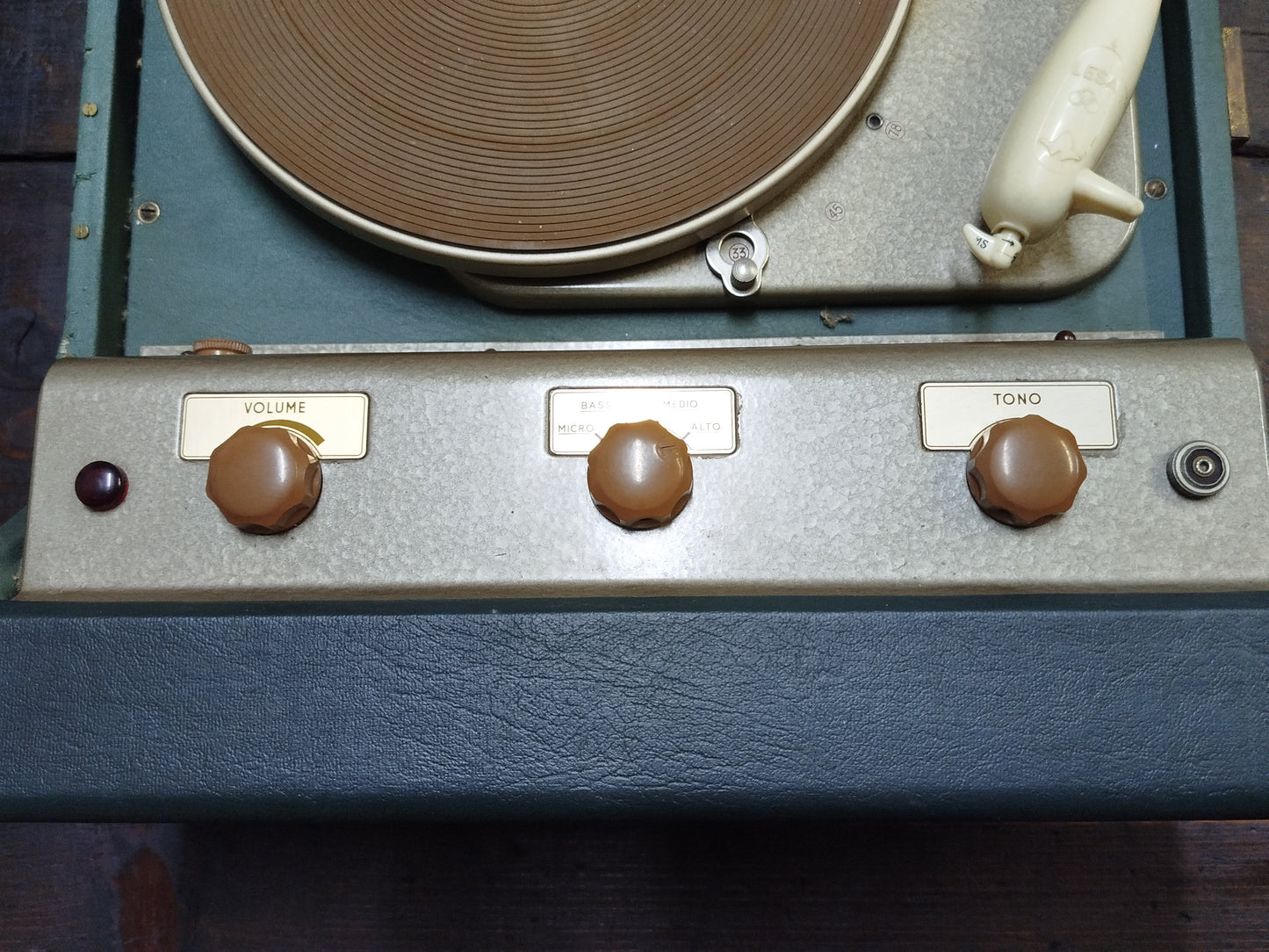 Fonovaligia Giradischi Lesa Vintage Antica Epoca Anni 60 Colore Verde Funzionante
