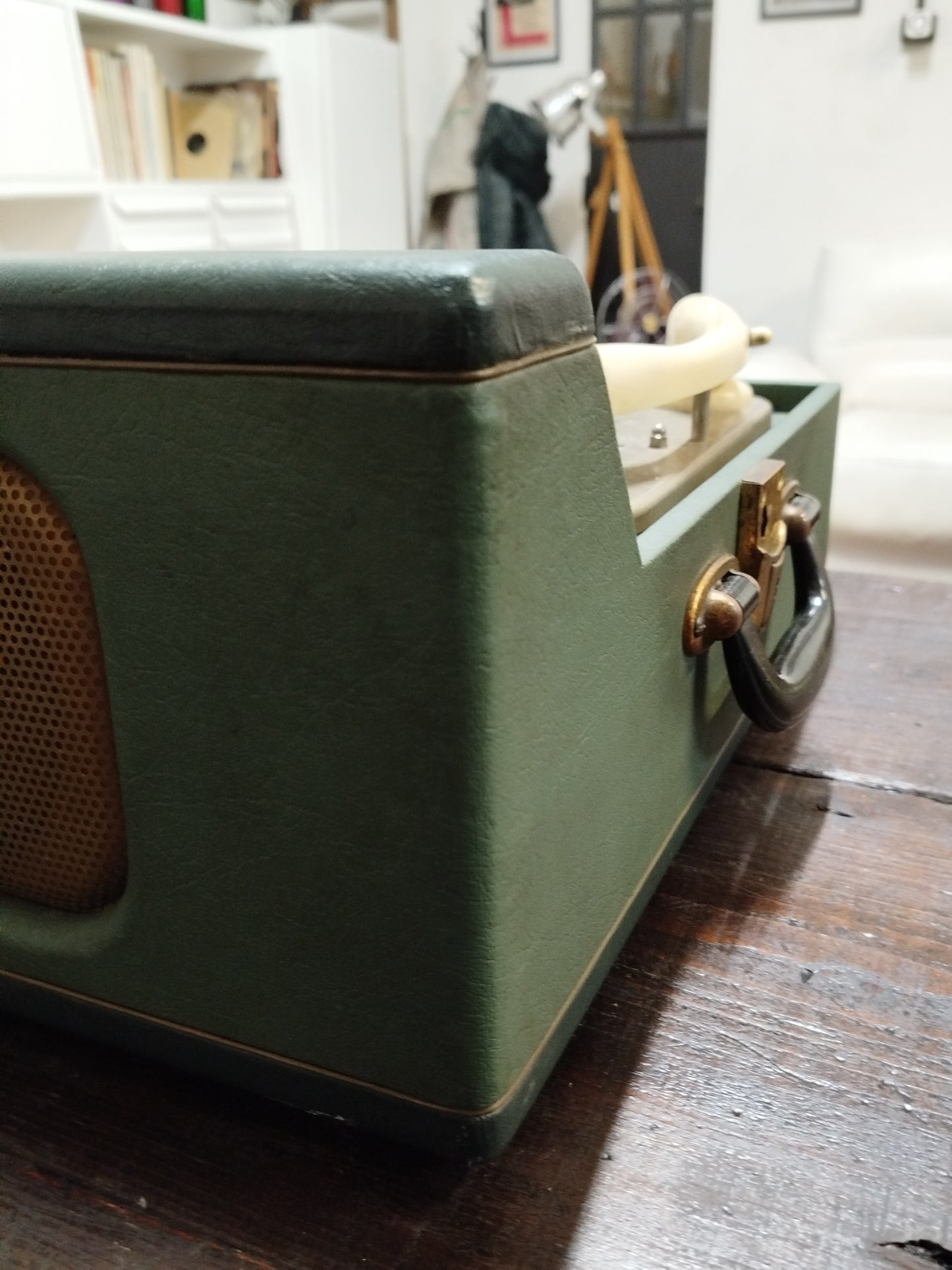 Fonovaligia Giradischi Lesa Vintage Antica Epoca Anni 60 Colore Verde Funzionante