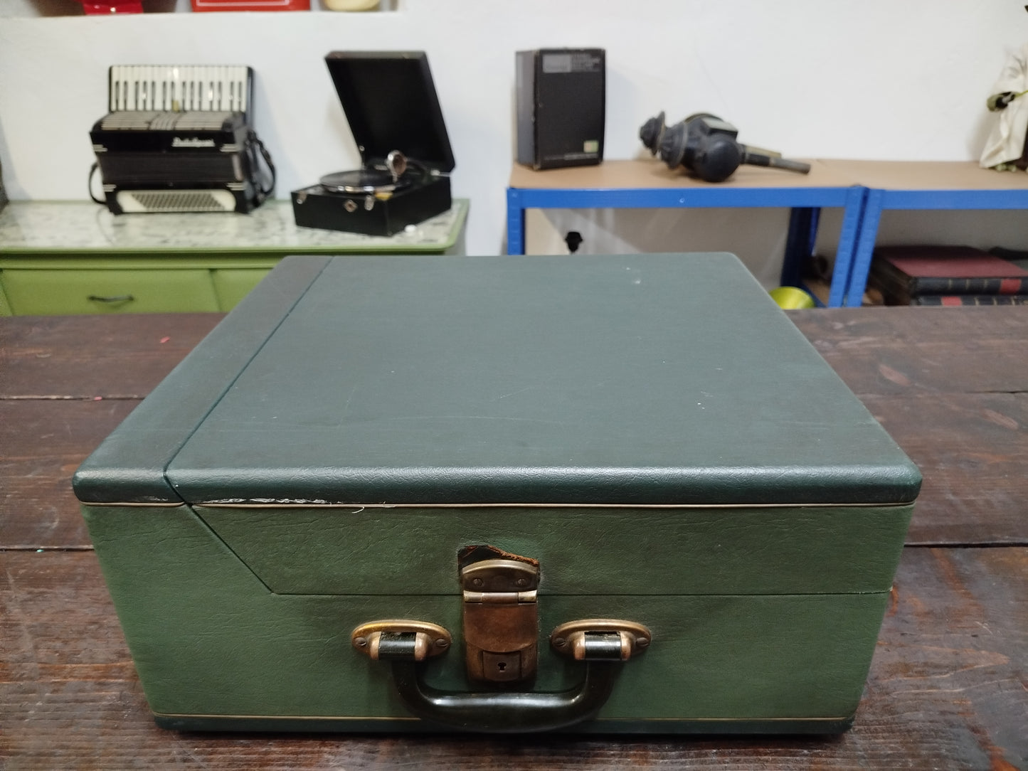 Fonovaligia Giradischi Lesa Vintage Antica Epoca Anni 60 Colore Verde Funzionante