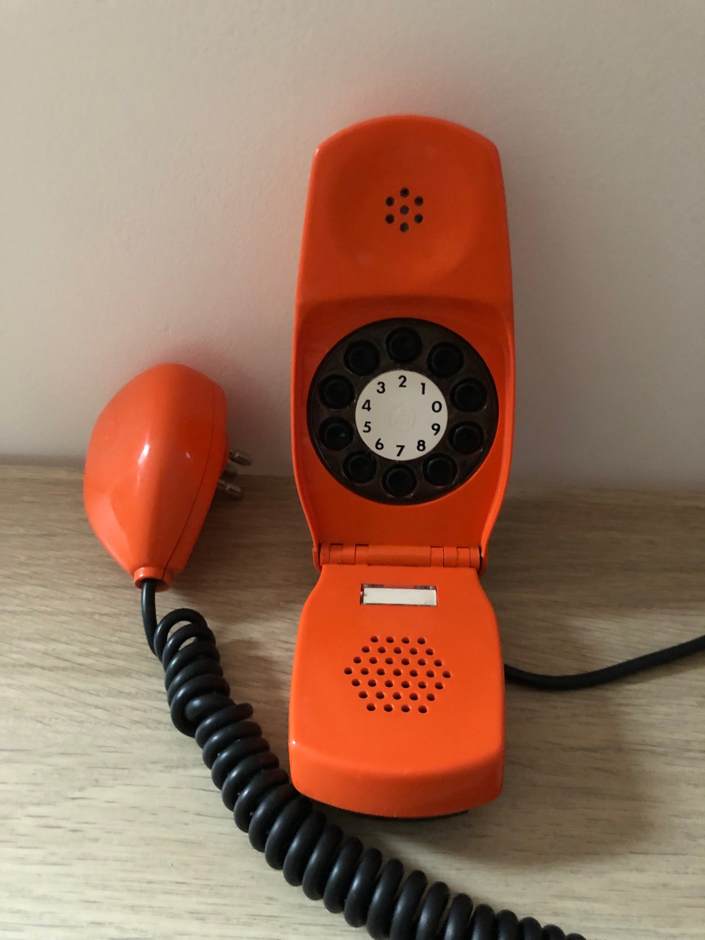 Telefono Grillo Vintage Epoca Anni 60 Design Zanuso Sapper Arancione Siemens Auso