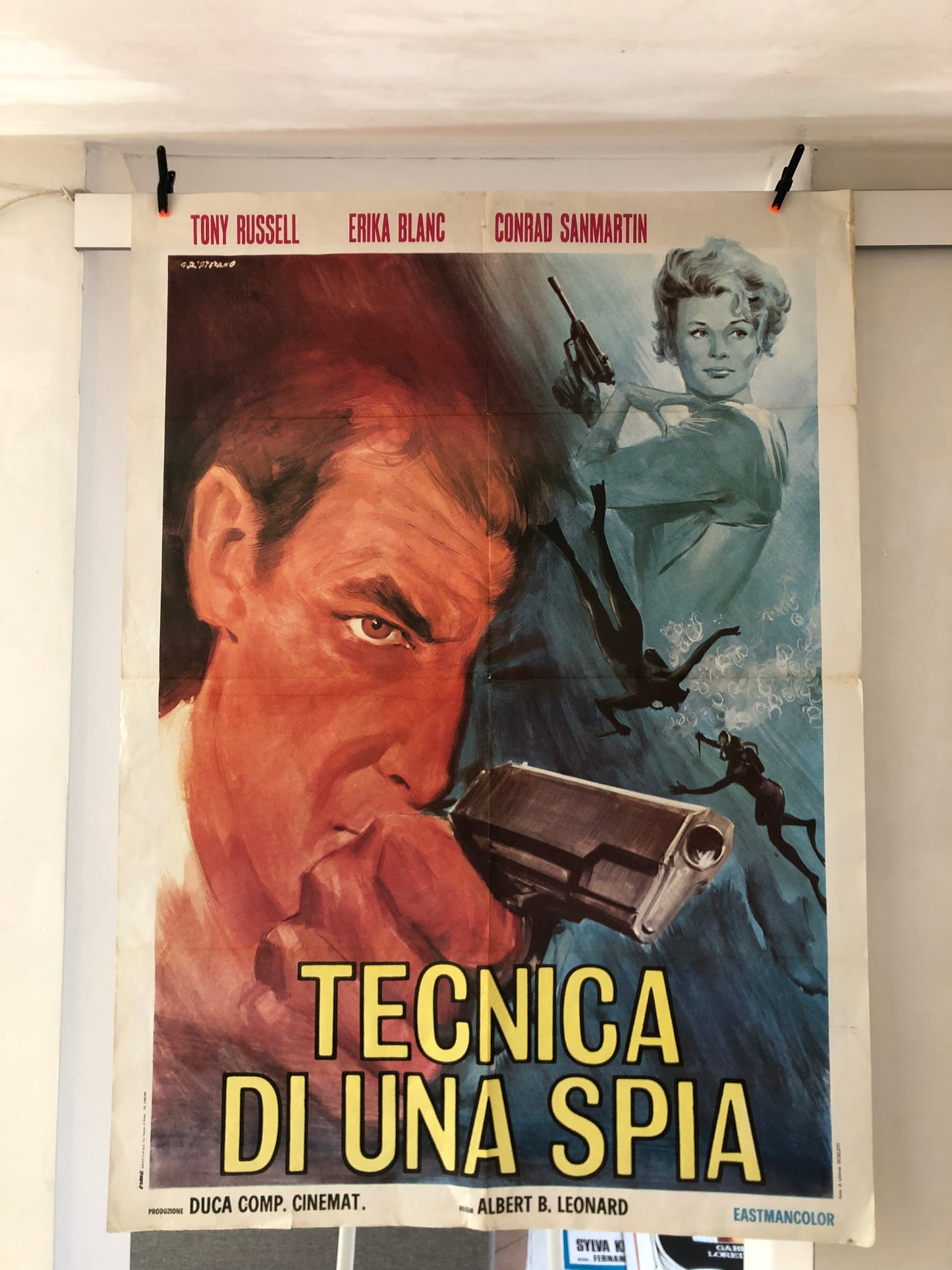 Manifesto Da Cinema Originale “Tecnica Di Una Spia” Anno 1966 Locandina cinematografica originale misure 140x100