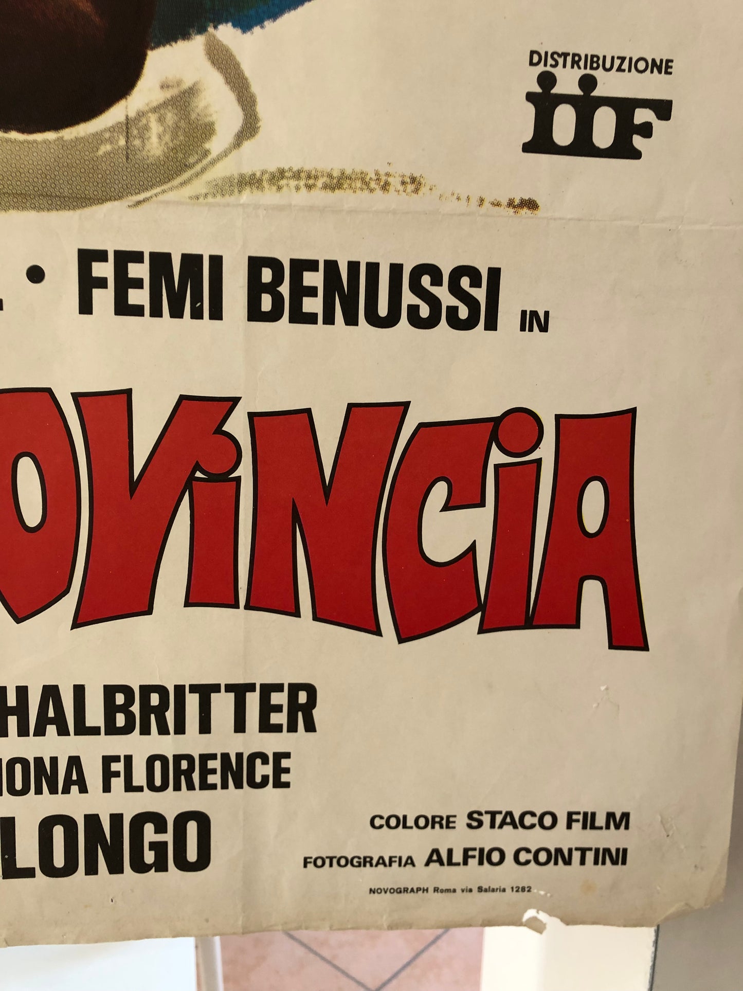 Manifesto Da Cinema Originale Film “Peccatori Di Provincia” con Renzo Montagnani, Anno 1976 Locandina 140x100