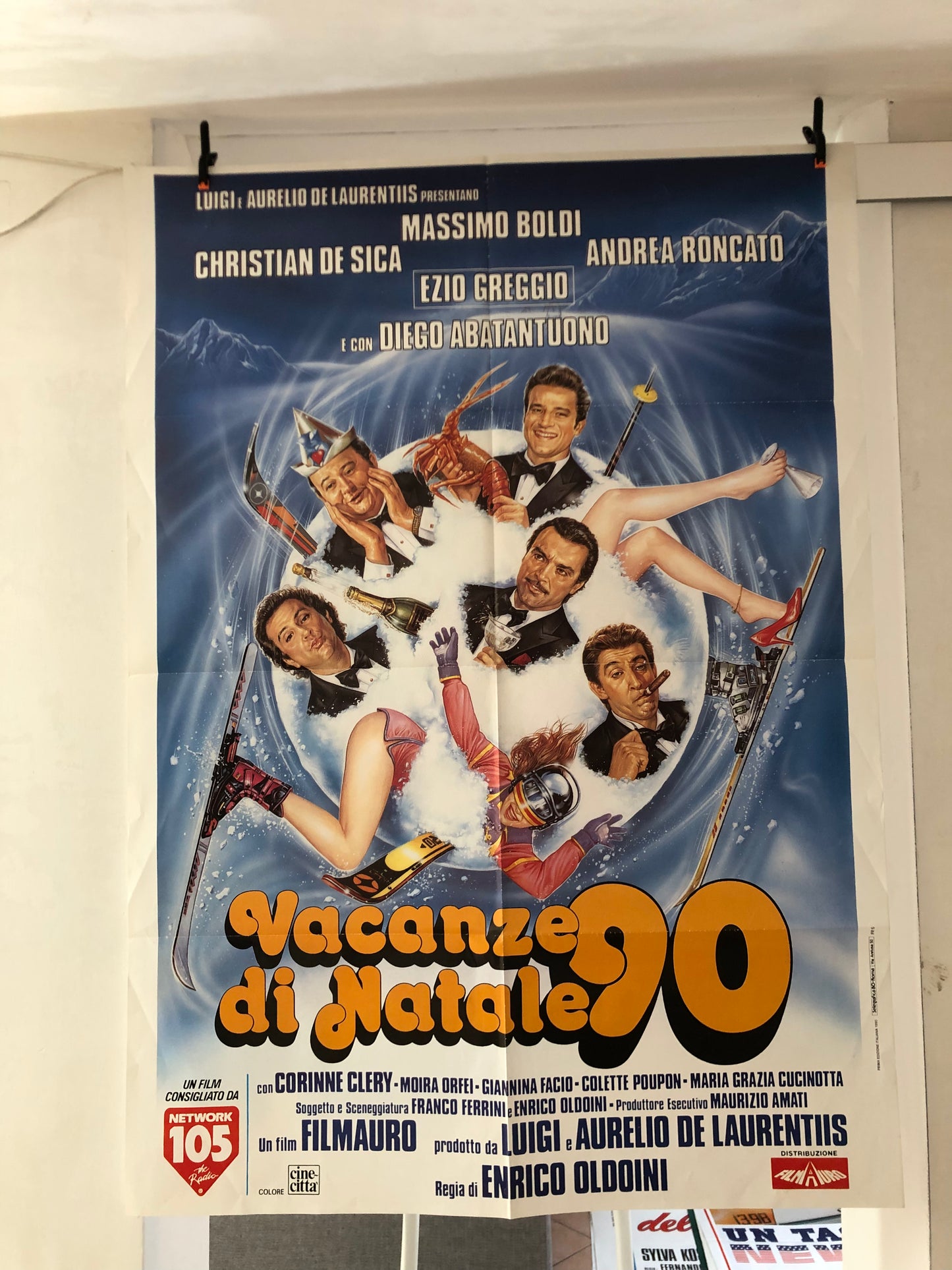 Manifesto Da Cinema Originale “Vacanze Di Natale 90” Anno 1990 Locandina 140x100