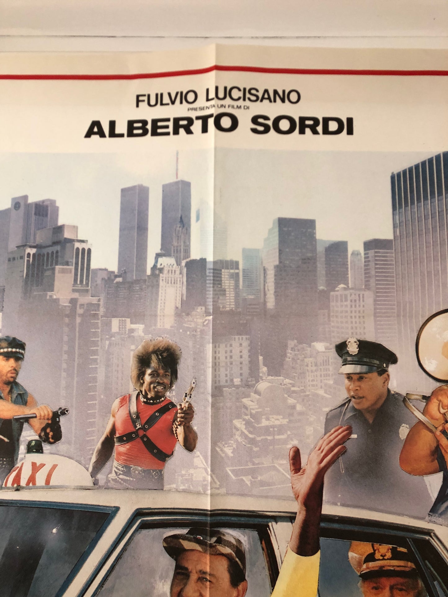 Manifesto Cinema Originale "Un Tassinaro A New York" Anno 1987 con Alberto Sordi misure 140x100