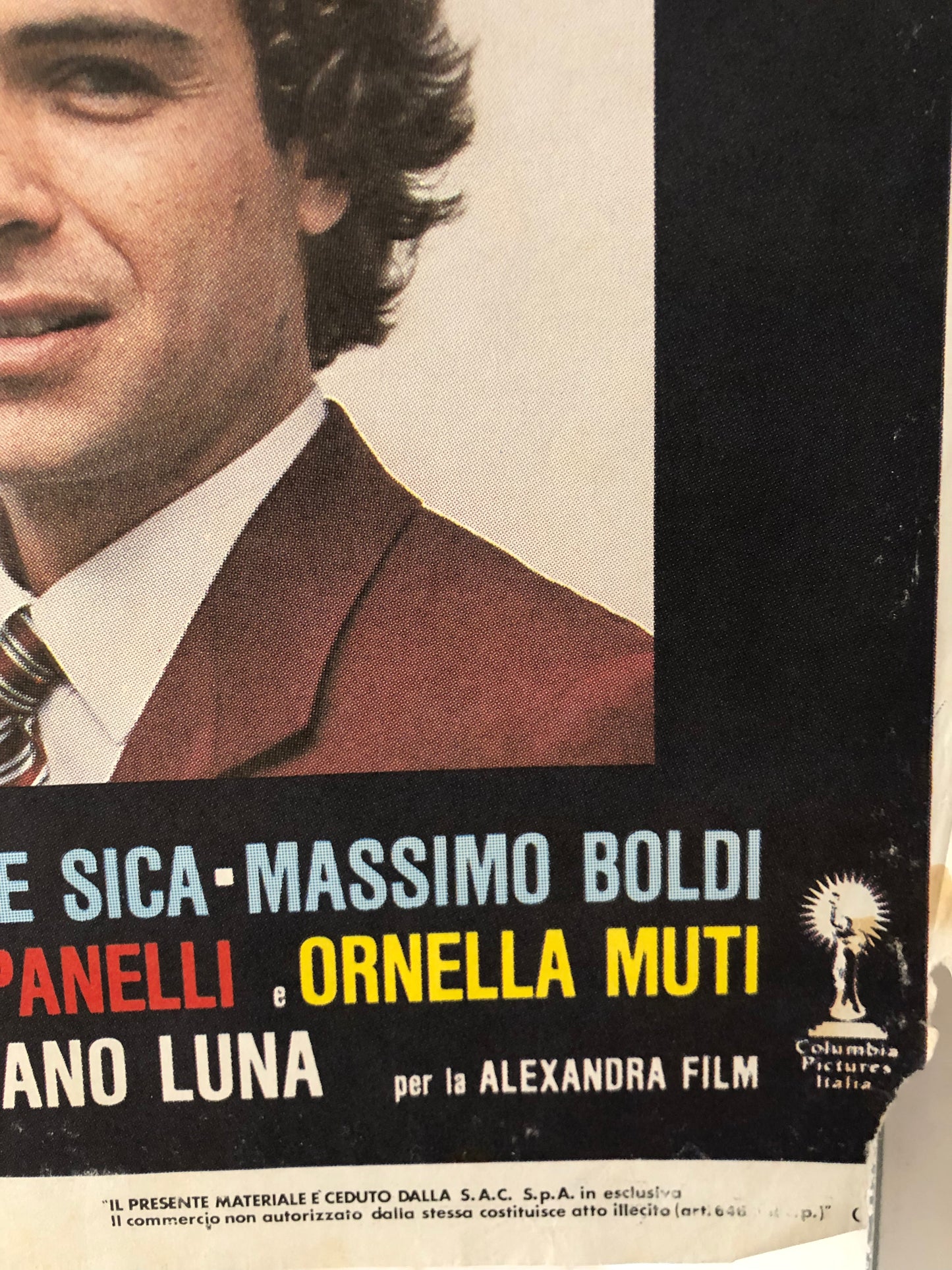 Manifesto Cinema Originale Film "Grandi Magazzini" Anno 1986, con Villaggio, Banfi, Boldi, Manfredi, misure 140x100