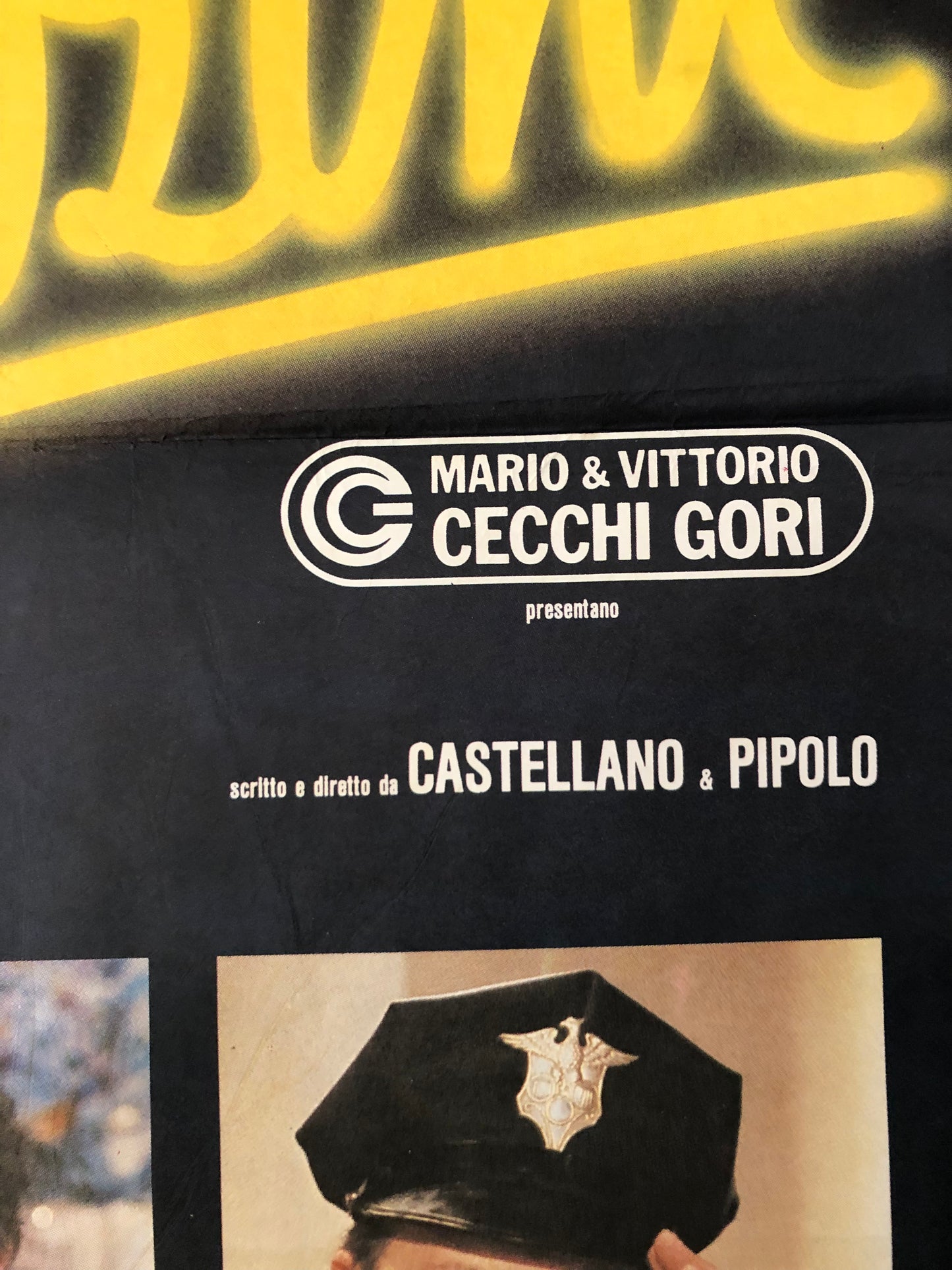 Manifesto Cinema Originale Film "Grandi Magazzini" Anno 1986, con Villaggio, Banfi, Boldi, Manfredi, misure 140x100