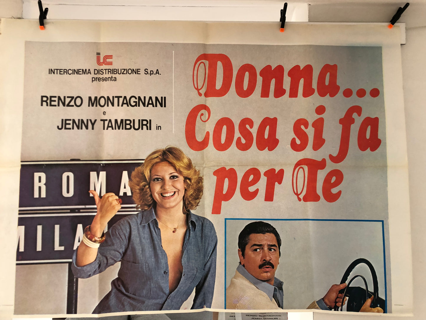 Manifesti Cinema Originali Film "Donna...Cosa Si Fa Per Te", Anno 1976, misure 280x200 cm