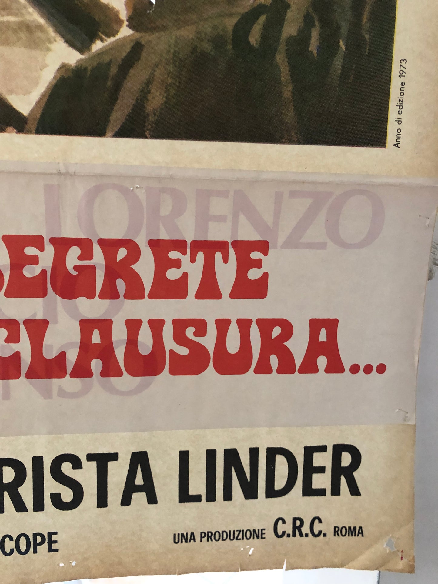 Manifesto Da Cinema Originale "Confessioni Segrete Di Un Convento Di Clausura", Anno 1973, misure 140x100
