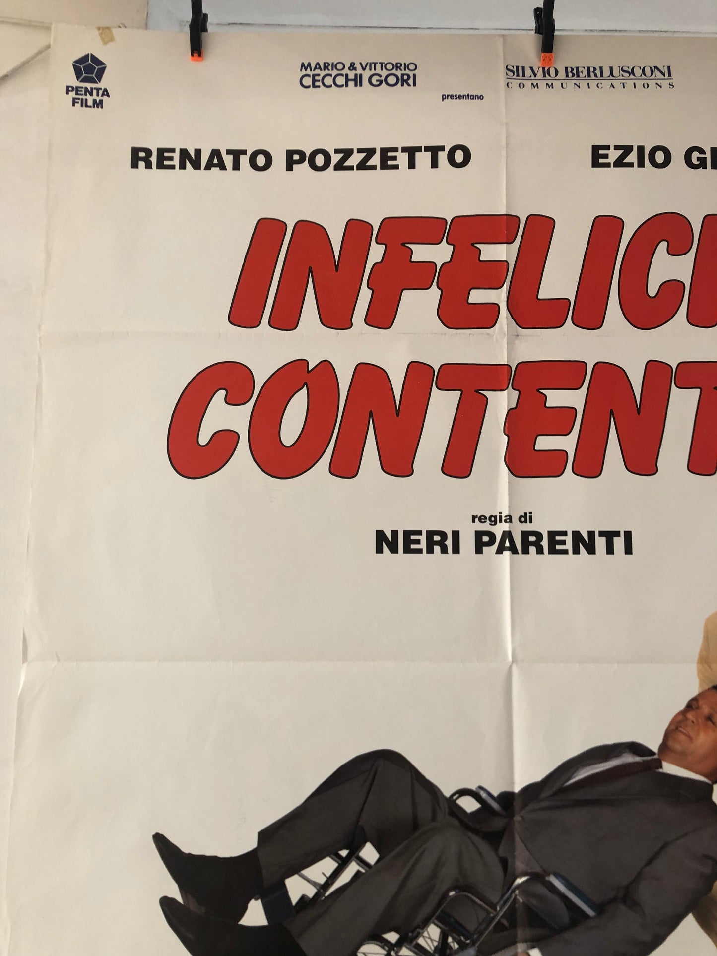 Manifesto Da Cinema Originale Film "Infelici E Contenti", Anno 1992, Locandina misure 140x100