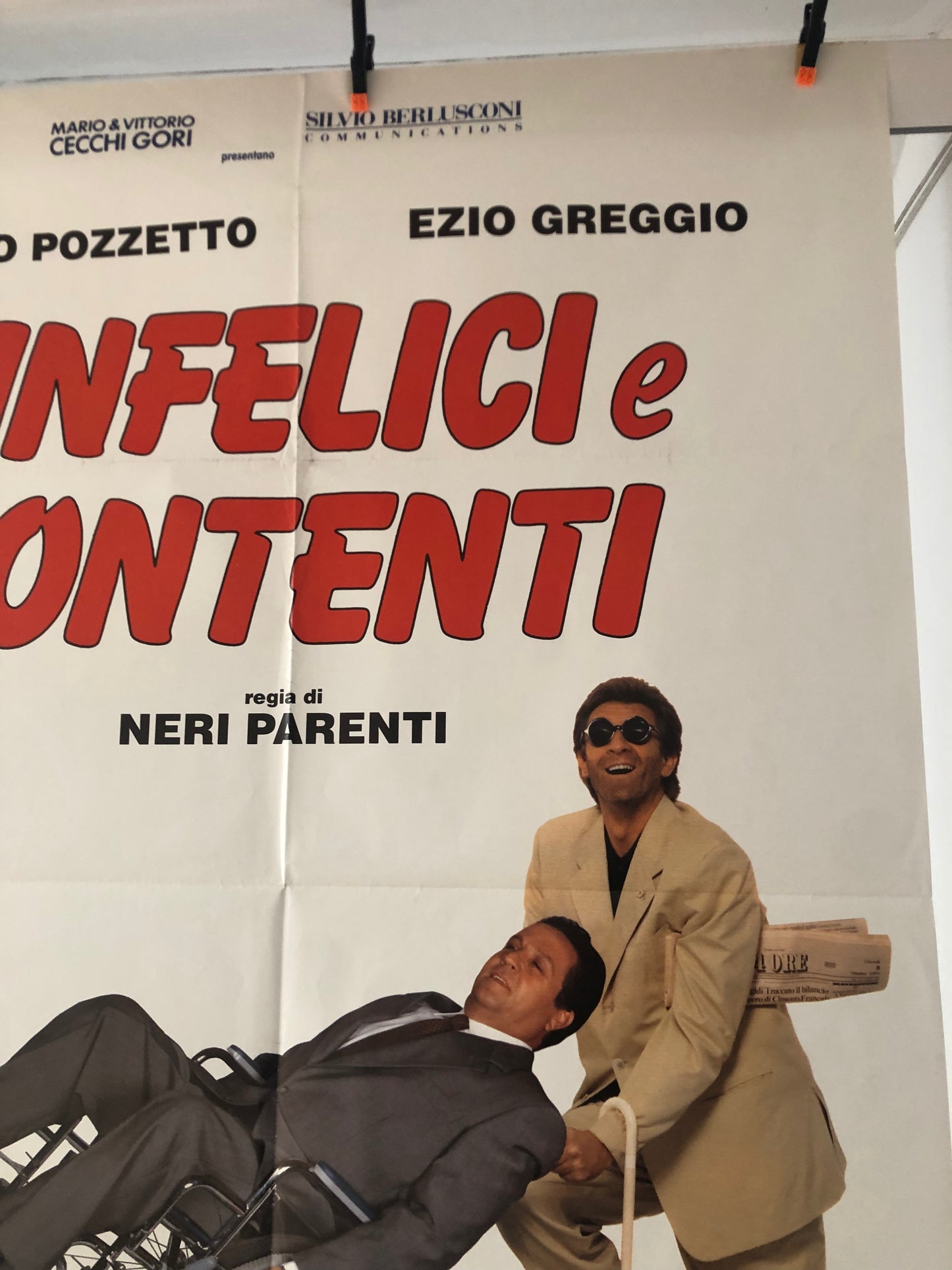 Manifesto Da Cinema Originale Film "Infelici E Contenti", Anno 1992, Locandina misure 140x100