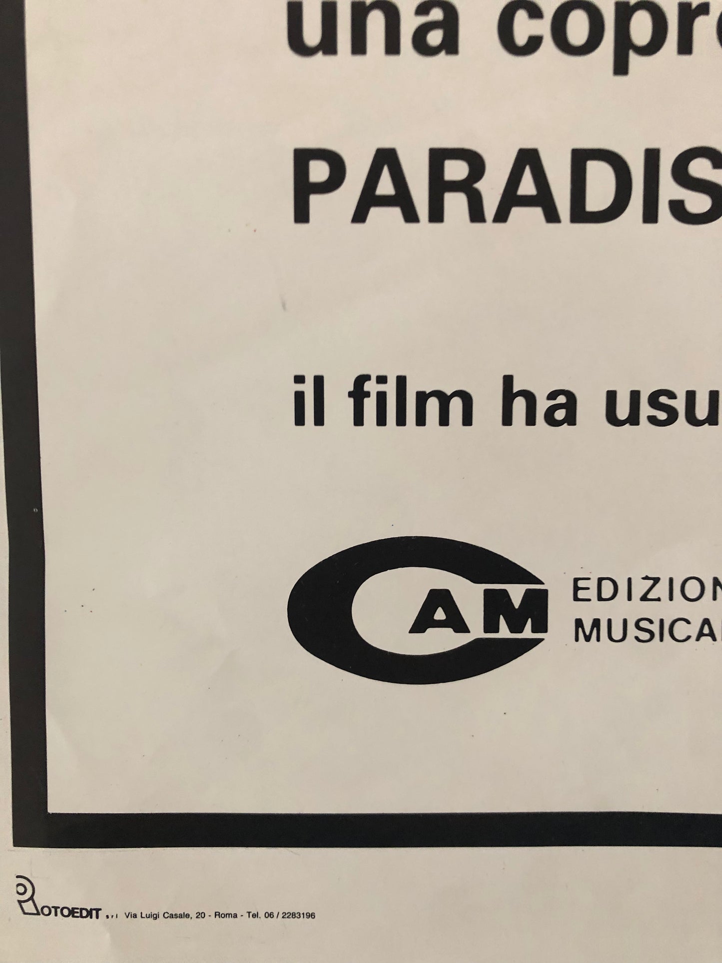Manifesti Da Cinema Originali Film "La Domenica Specialmente", misure totali 280x200
