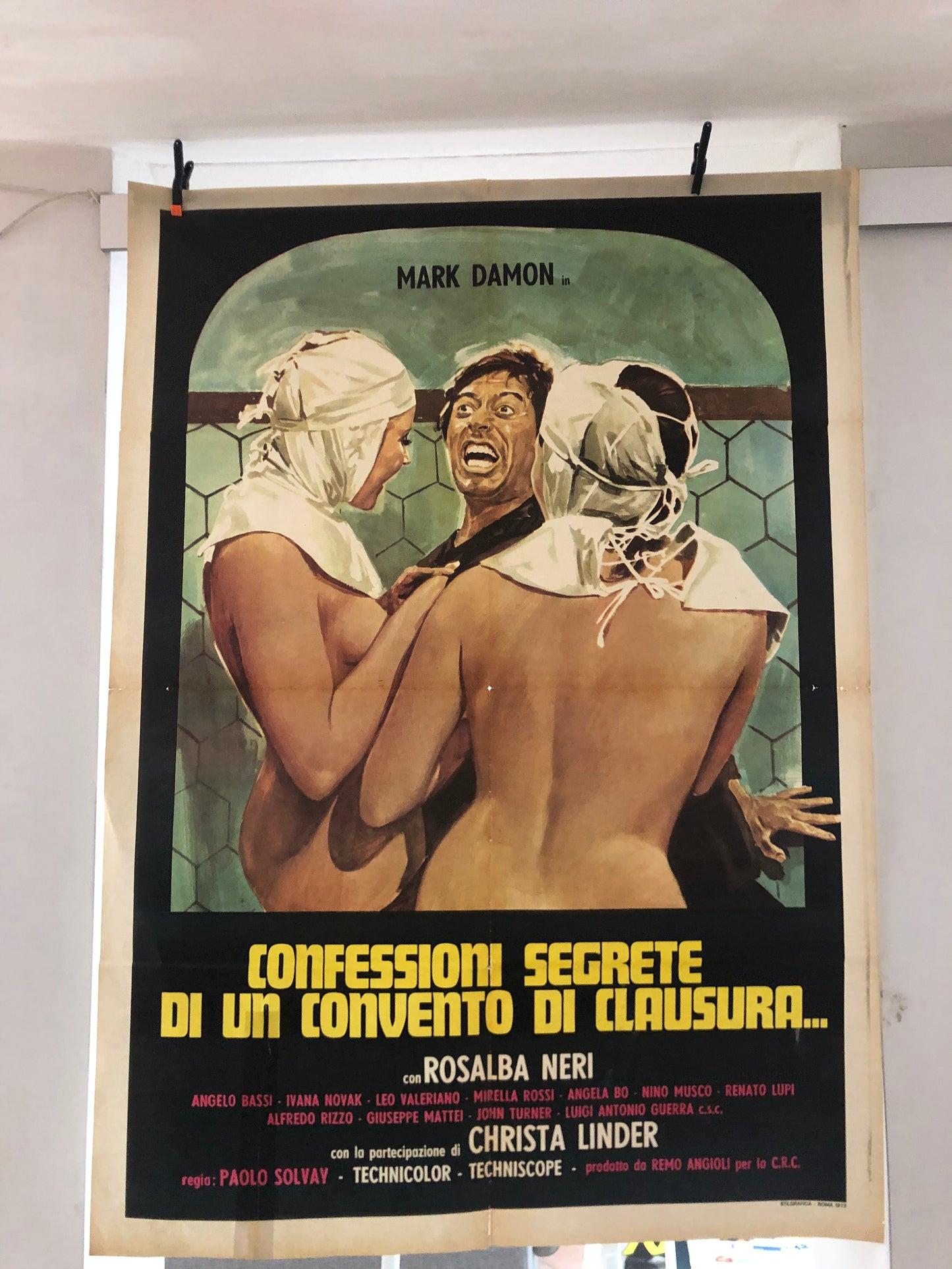 Manifesto Da Cinema Originale Film "Confessioni Segrete Di Un Convento Di Clausura", Anno 1973, misure 140x100