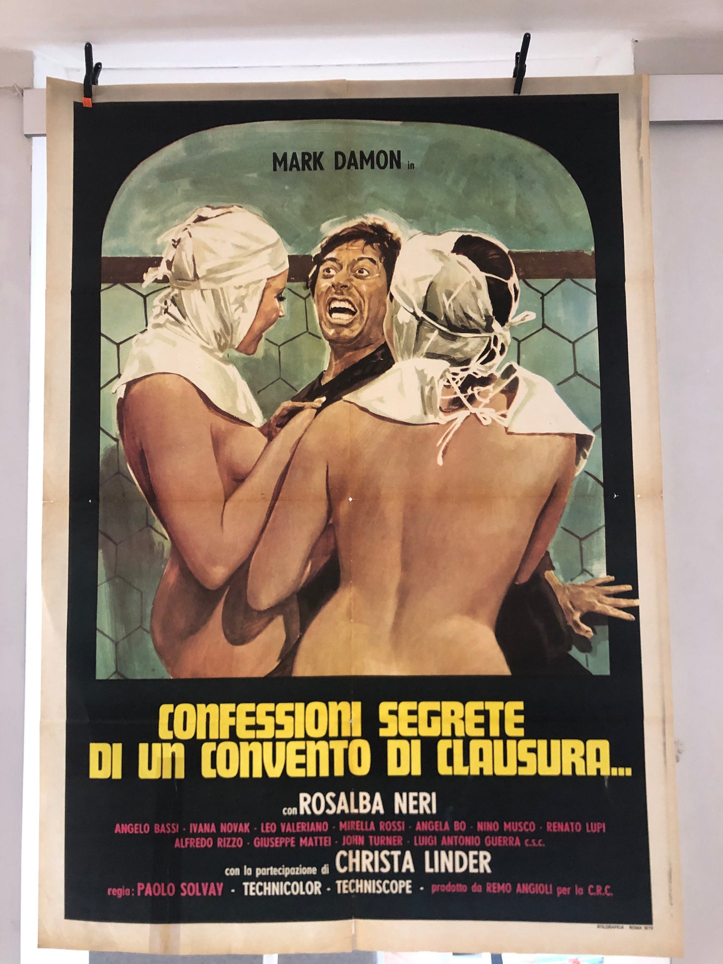 Manifesto Da Cinema Originale Film "Confessioni Segrete Di Un Convento Di Clausura", Anno 1973, misure 140x100