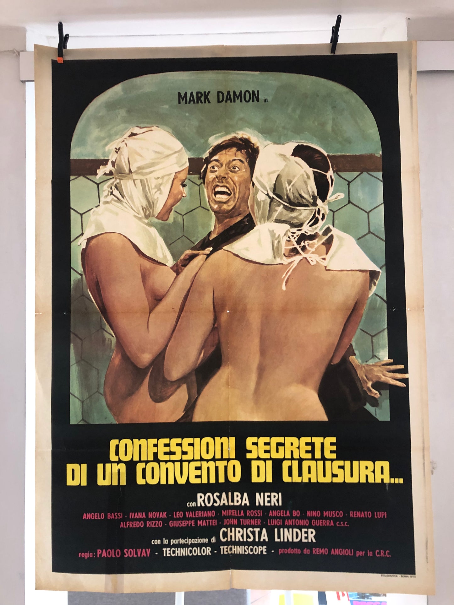 Manifesto Da Cinema Originale Film "Confessioni Segrete Di Un Convento Di Clausura", Anno 1973, misure 140x100
