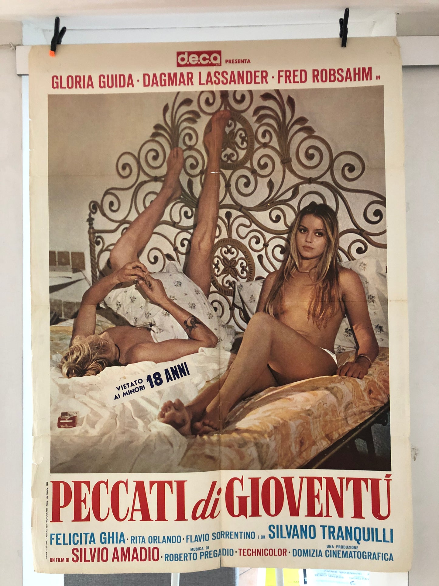 Manifesto Da Cinema Originale "Peccati Di Gioventù", Anno 1975, VM18, Locandina misure 140x100