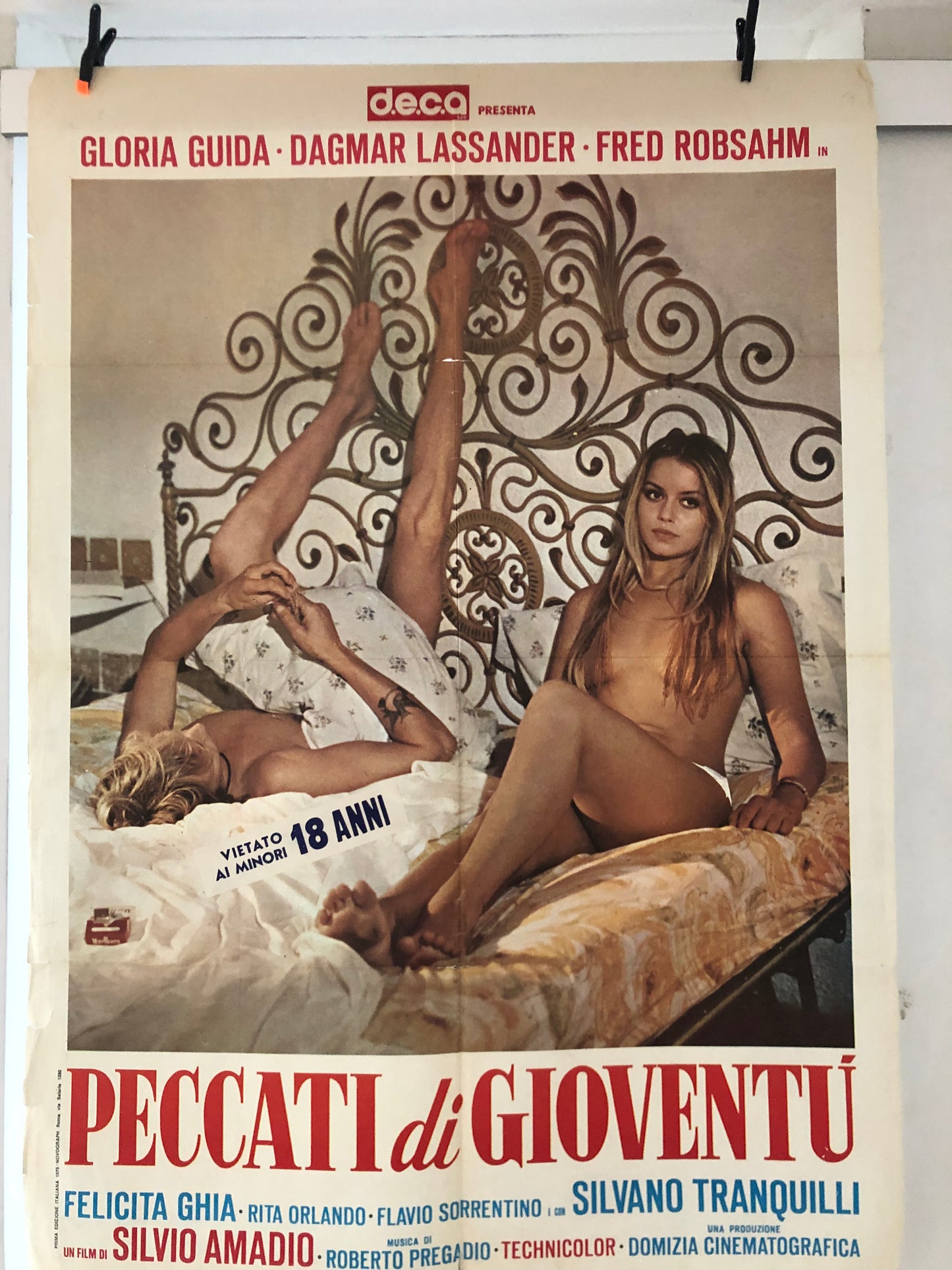 Manifesto Da Cinema Originale "Peccati Di Gioventù", Anno 1975, VM18, Locandina misure 140x100