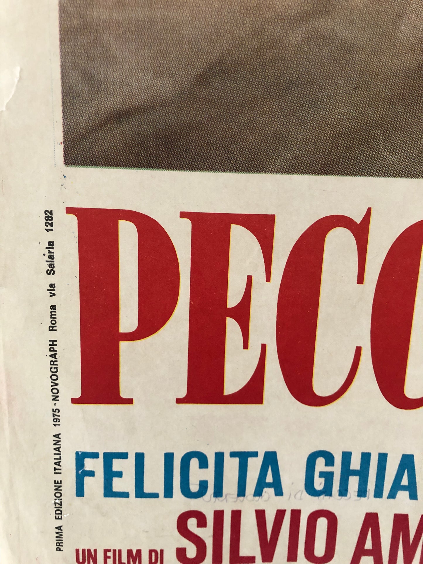 Manifesto Da Cinema Originale "Peccati Di Gioventù", Anno 1975, VM18, Locandina misure 140x100