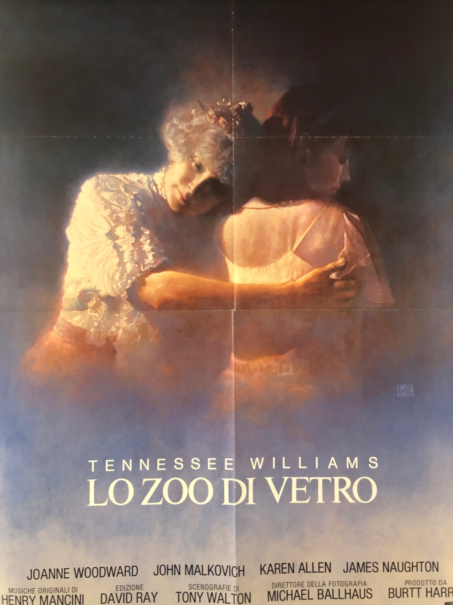 Manifesto Da Cinema Originale Film "Lo Zoo Di Vetro" di Tennessee Williams, Anno 1988, Locandina, misure 140x100