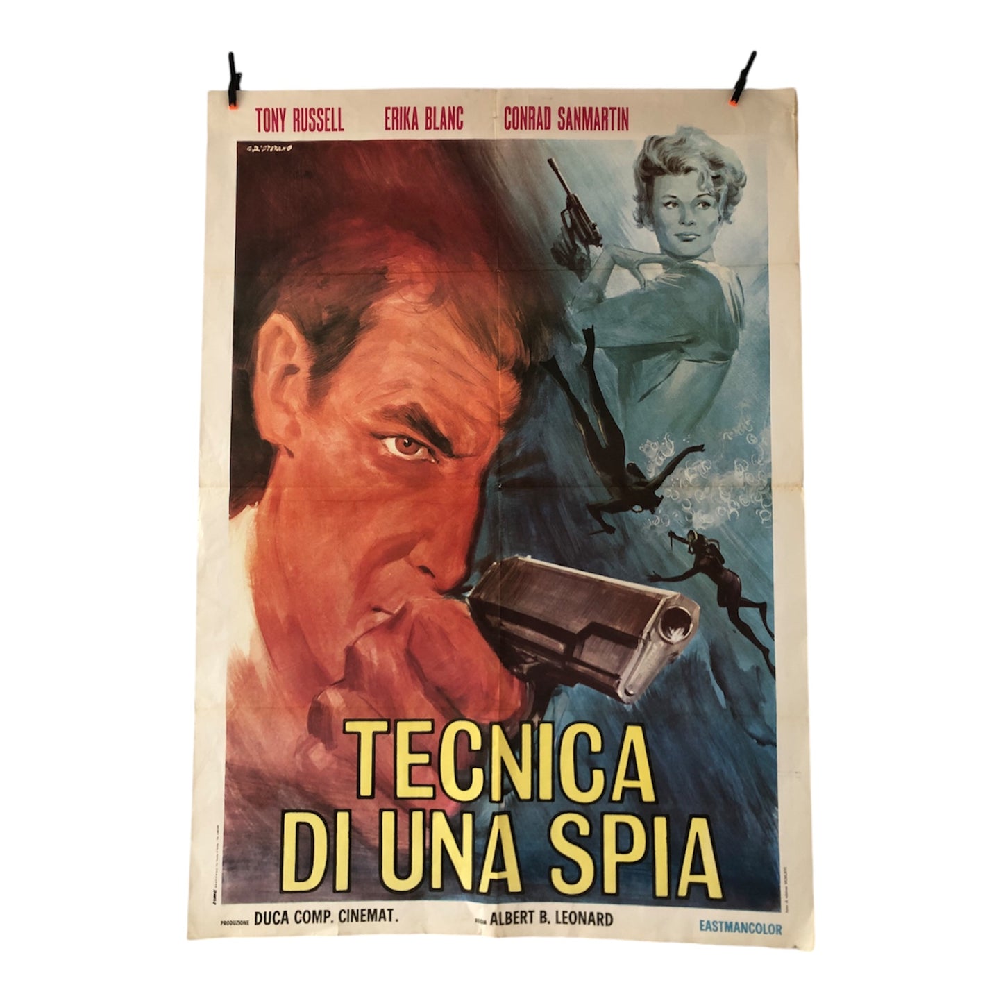 Manifesto Da Cinema Originale “Tecnica Di Una Spia” Anno 1966 Locandina cinematografica originale misure 140x100