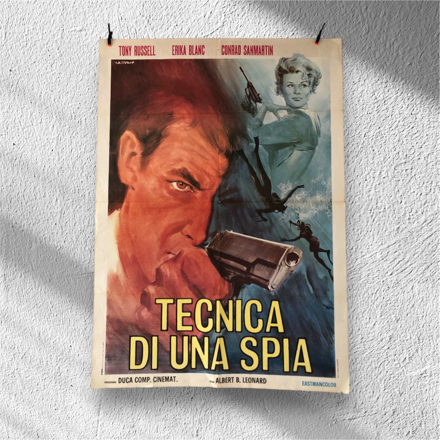 Manifesto Da Cinema Originale “Tecnica Di Una Spia” Anno 1966 Locandina cinematografica originale misure 140x100