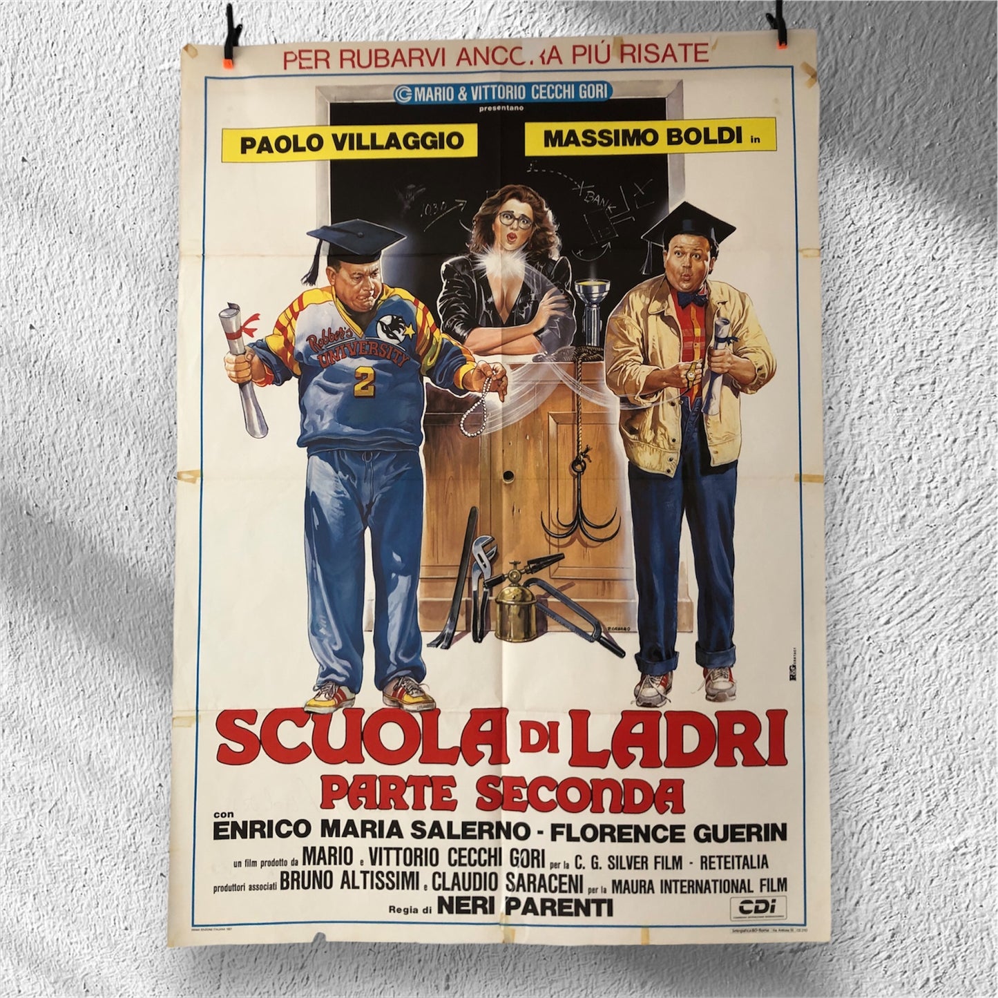 Manifesto Cinema Originale "Scuola Di Ladri - Parte Seconda" Locandina misure 140x100