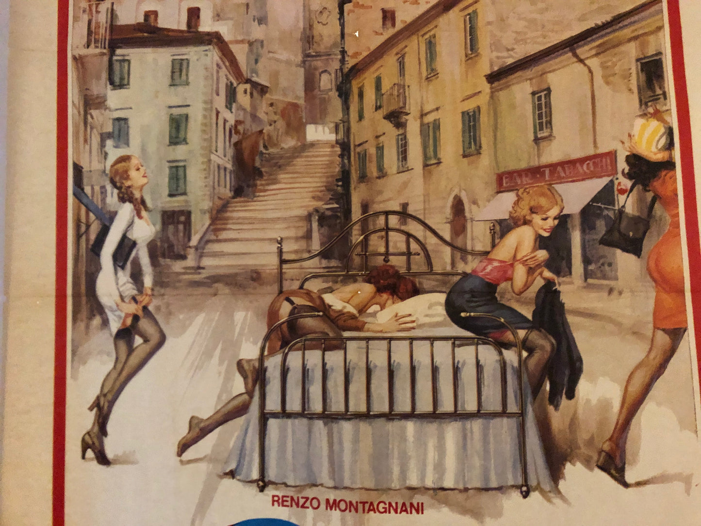 Manifesto Cinema Originale "Il Letto In Piazza" Film Anno 1976 Locandina 140x100